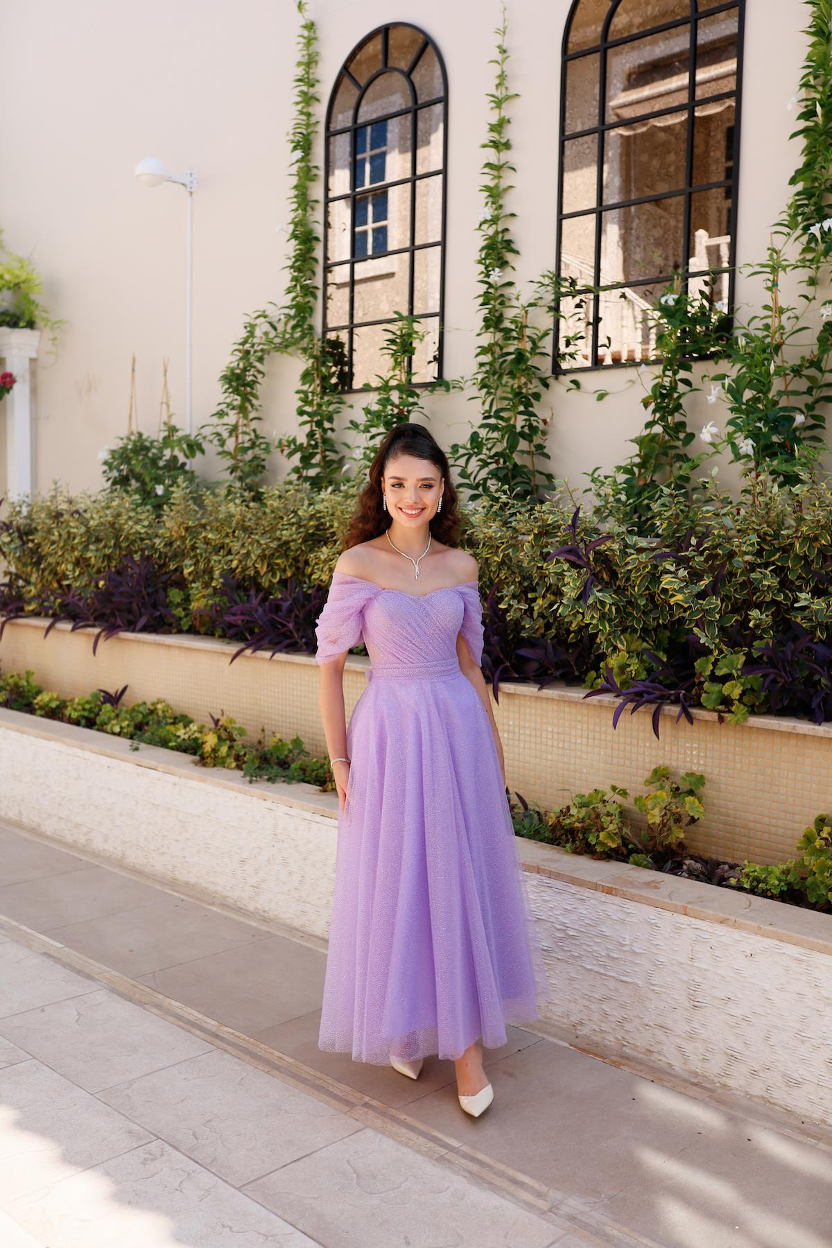 TheElsa | GİYİM | TAKI | Henna Simli Lila Pembe Özel Tasarım Abiye Tül ElbiseÖZEL ÜRETİM ELBİSEHenna Glitter Lilac Pink Special Design Evening Dress Tulle Dress