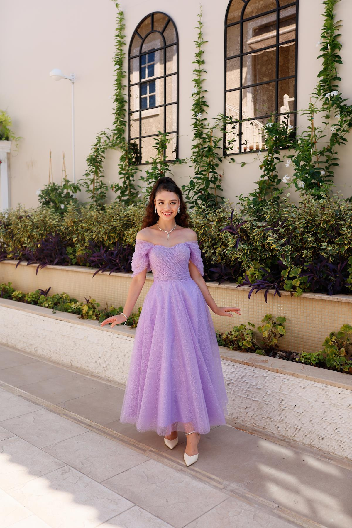 TheElsa | GİYİM | TAKI | Henna Simli Lila Pembe Özel Tasarım Abiye Tül ElbiseÖZEL ÜRETİM ELBİSEHenna Glitter Lilac Pink Special Design Evening Dress Tulle Dress