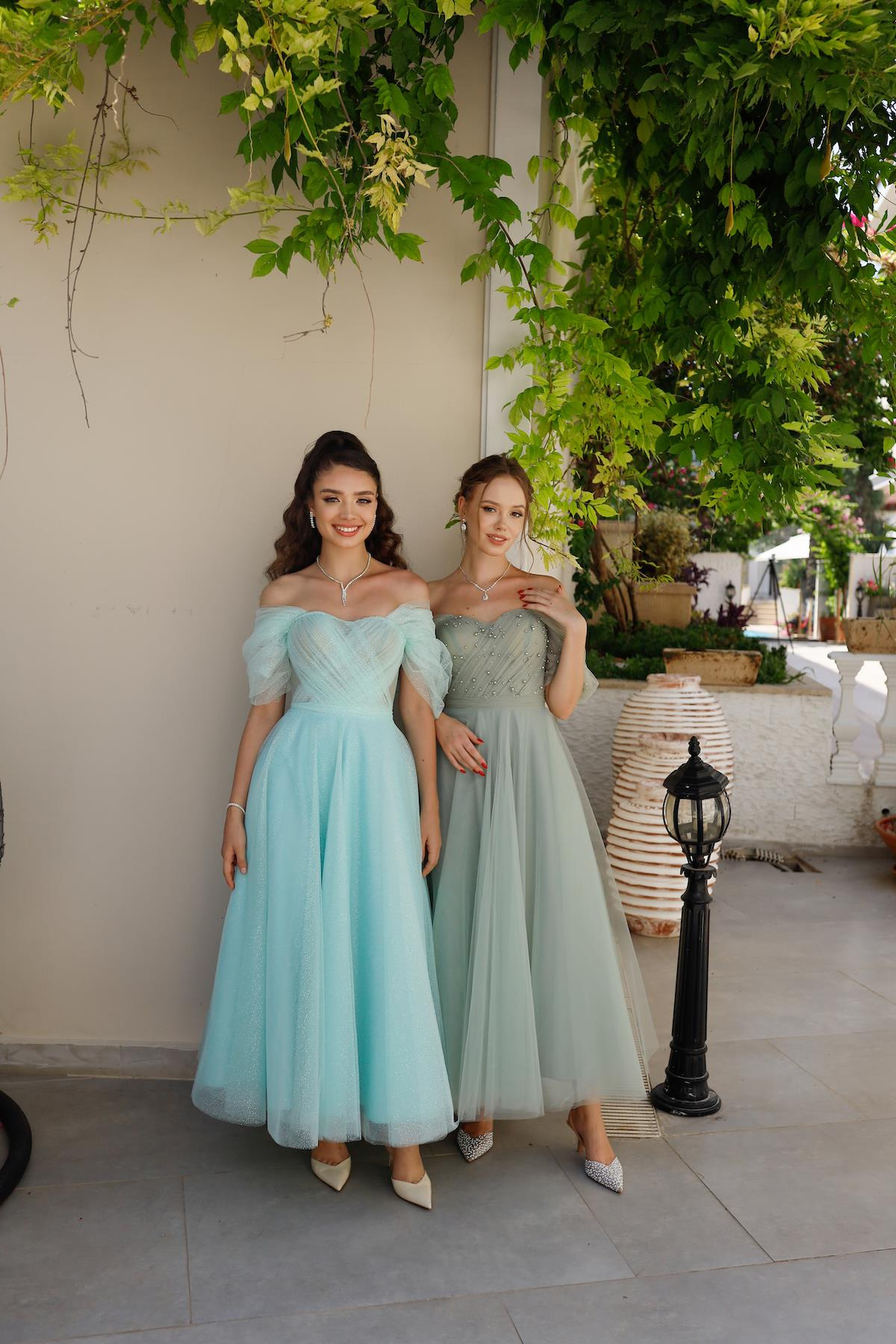 TheElsa | GİYİM | TAKI | Henna Simli Su Yeşili Özel Tasarım Abiye Tül ElbiseÖZEL ÜRETİM ELBİSEHenna Glitter Water Green Special Design Evening Dress Tulle Dress