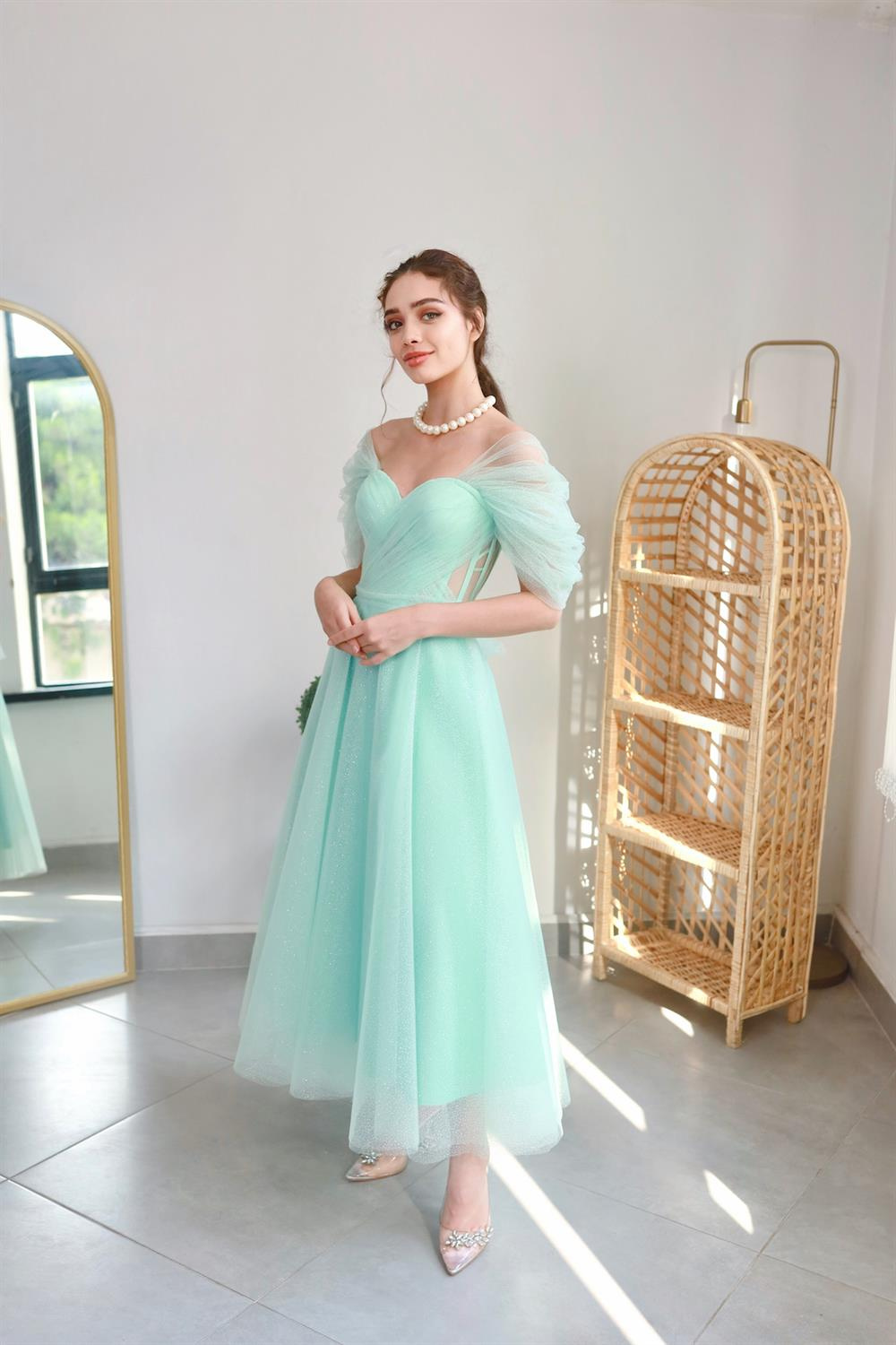 TheElsa | GİYİM | TAKI | Henna Simli Su Yeşili Özel Tasarım Abiye Tül ElbiseÖZEL ÜRETİM ELBİSEHenna Simli Su Yeşili Özel Tasarım Abiye Tül Elbise