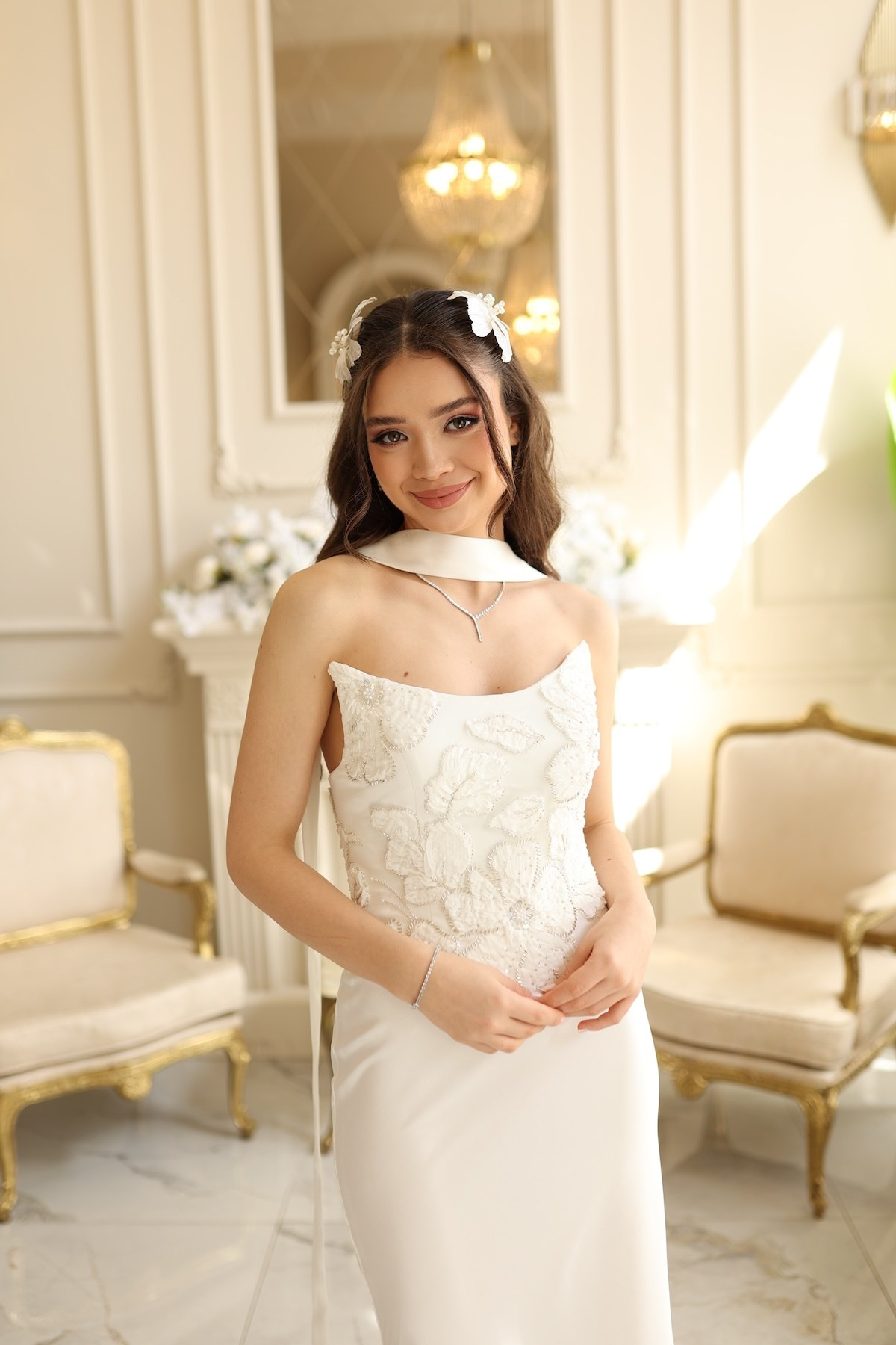 TheElsa | Hera Sindirella Beyaz Korse Balık SADE ELBİSELERHera Sindirella Beyaz Korse Balık Etek