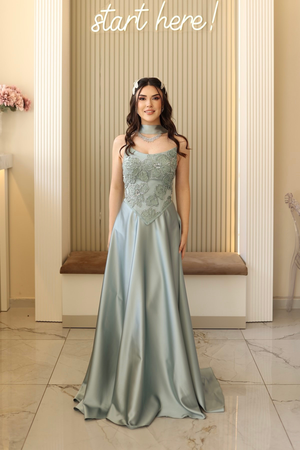 TheElsa | Hera Sindirella Yeşil Korse Kloş SADE ELBİSELERHera Sindirella Yeşil Korse Kloş Etek