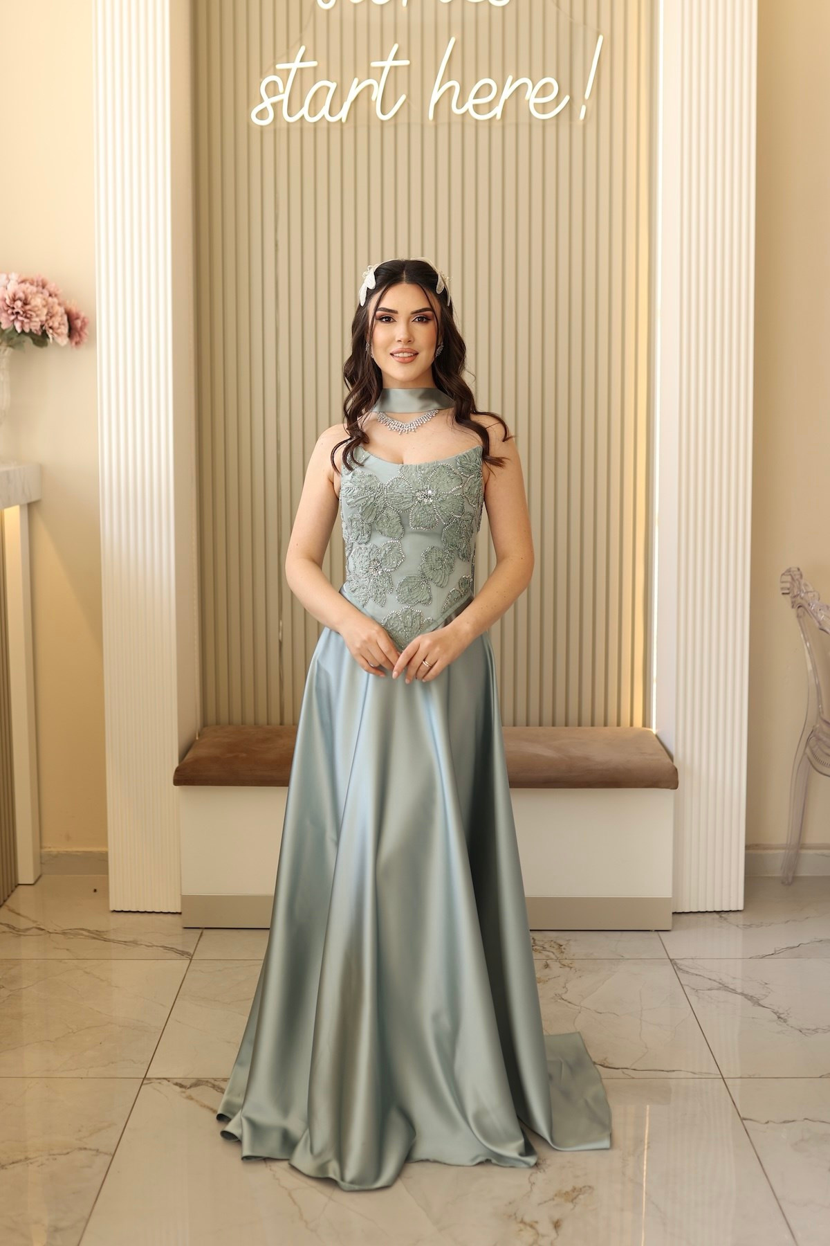 TheElsa | Hera Sindirella Yeşil Korse Kloş SADE ELBİSELERHera Sindirella Yeşil Korse Kloş Etek