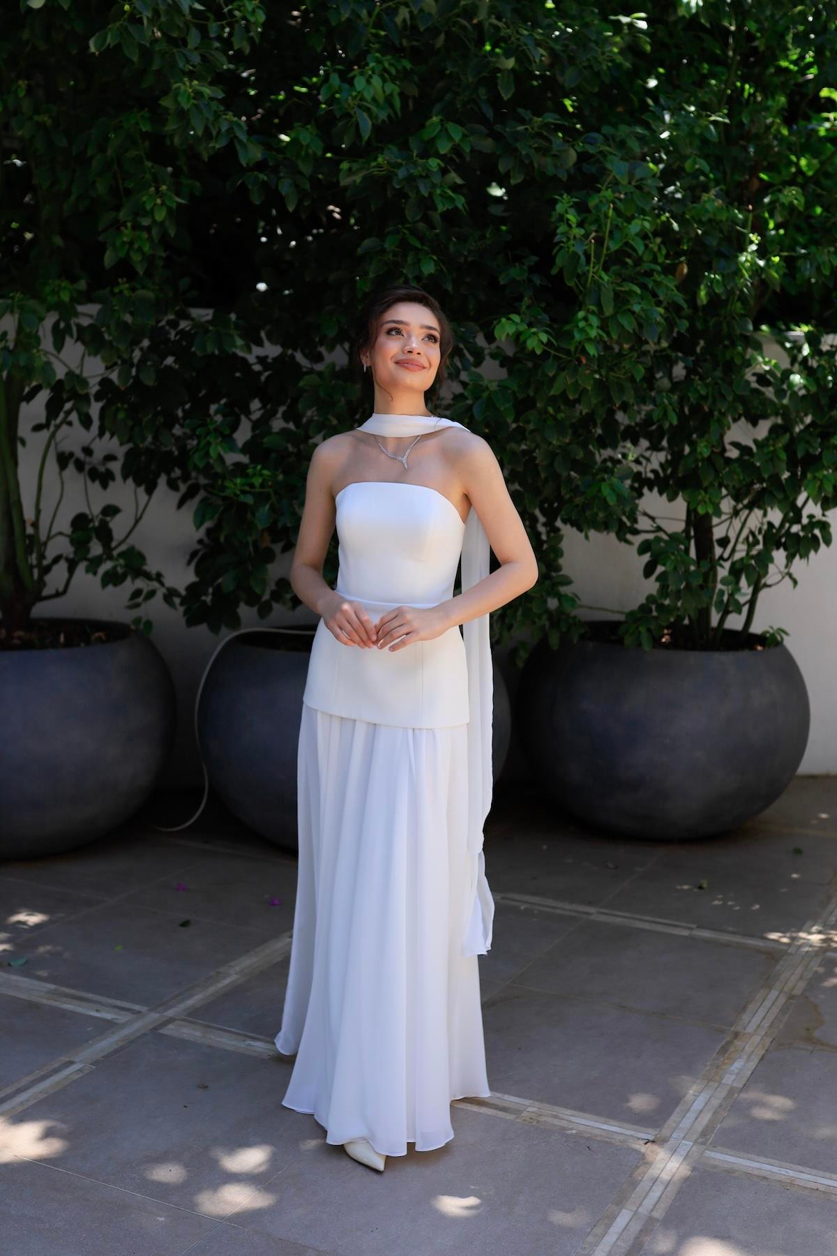 TheElsa | LİDYAÖZEL ÜRETİM ELBİSELidya Şifon Tasarım Nikah Nişan Elbisesi