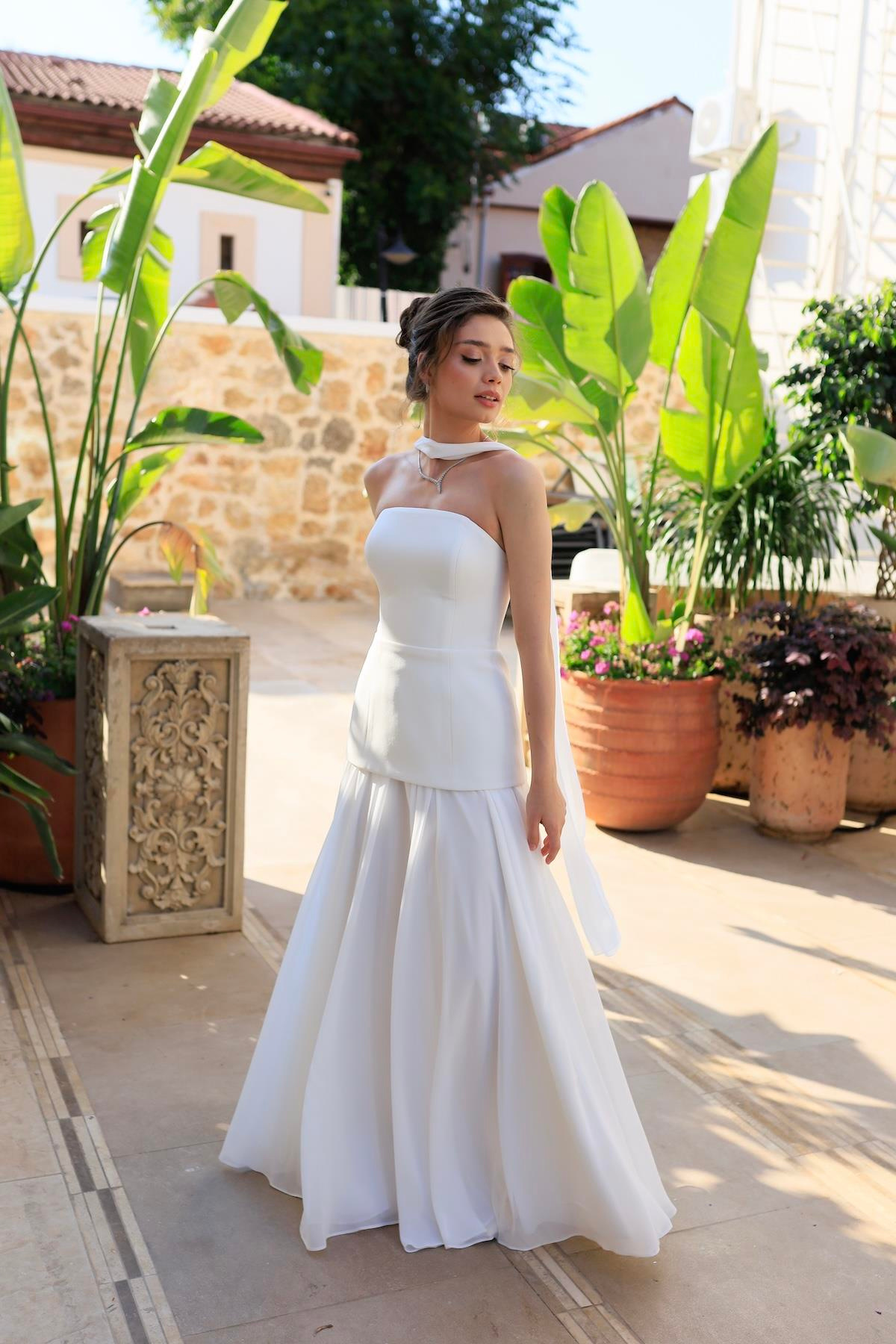 TheElsa | LİDYAÖZEL ÜRETİM ELBİSELidya Şifon Tasarım Nikah Nişan Elbisesi
