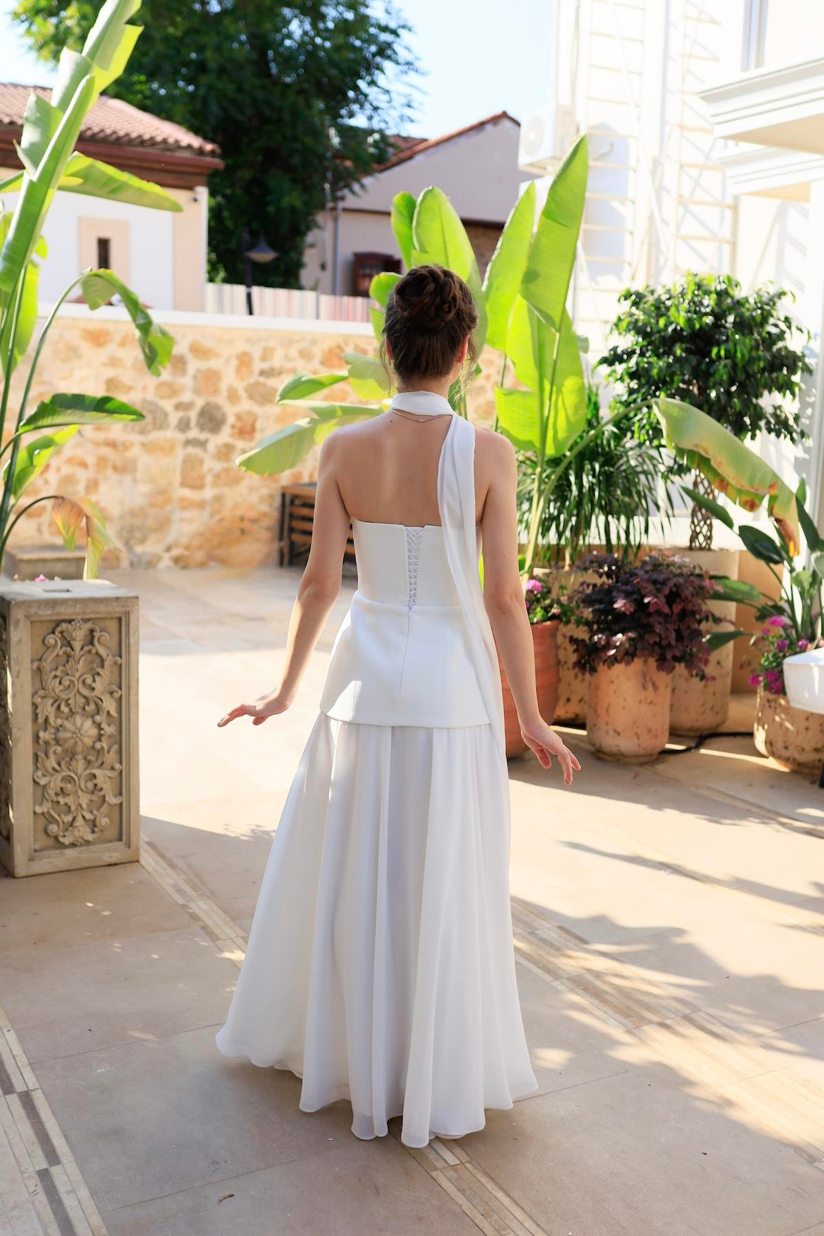 TheElsa | LİDYAÖZEL ÜRETİM ELBİSELidya Şifon Tasarım Nikah Nişan Elbisesi