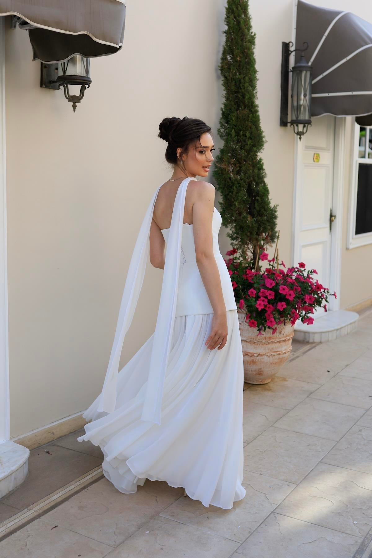 TheElsa | LİDYAÖZEL ÜRETİM ELBİSELidya Şifon Tasarım Nikah Nişan Elbisesi