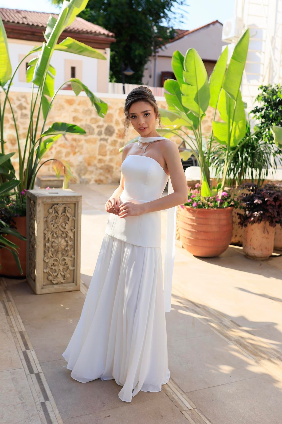 TheElsa | LİDYAÖZEL ÜRETİM ELBİSELidya Şifon Tasarım Nikah Nişan Elbisesi