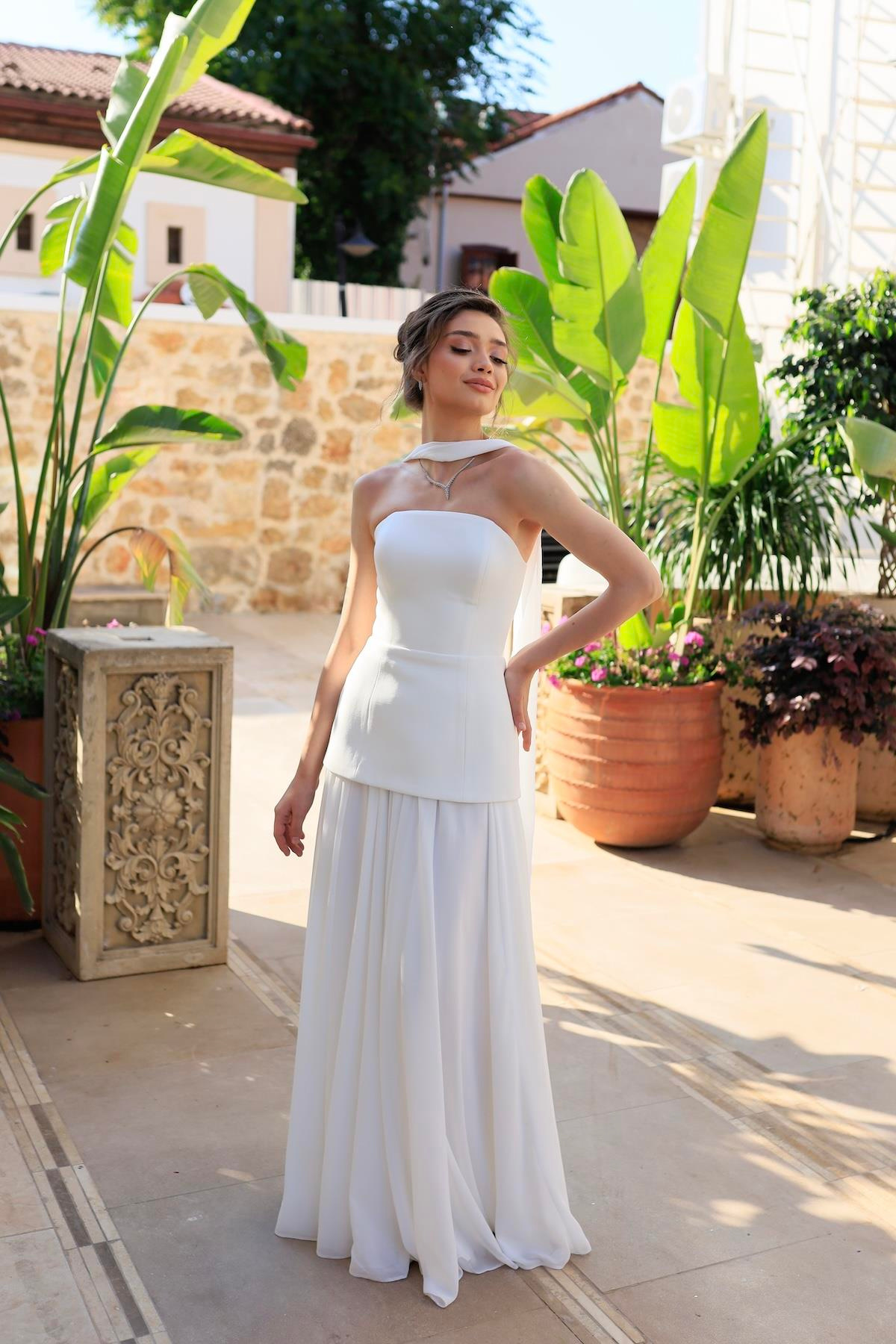 TheElsa | LİDYAÖZEL ÜRETİM ELBİSELidya Şifon Tasarım Nikah Nişan Elbisesi