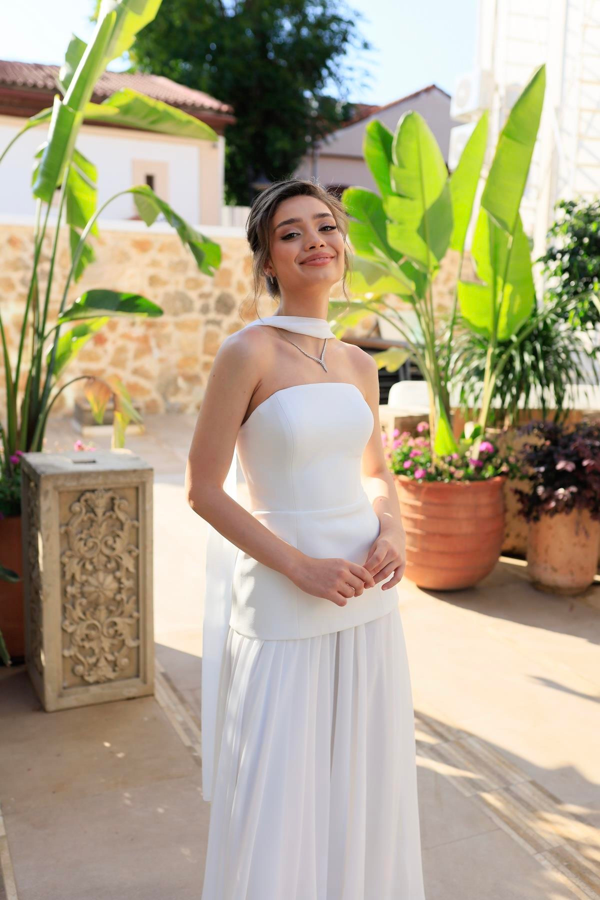 TheElsa | LİDYAÖZEL ÜRETİM ELBİSELidya Şifon Tasarım Nikah Nişan Elbisesi