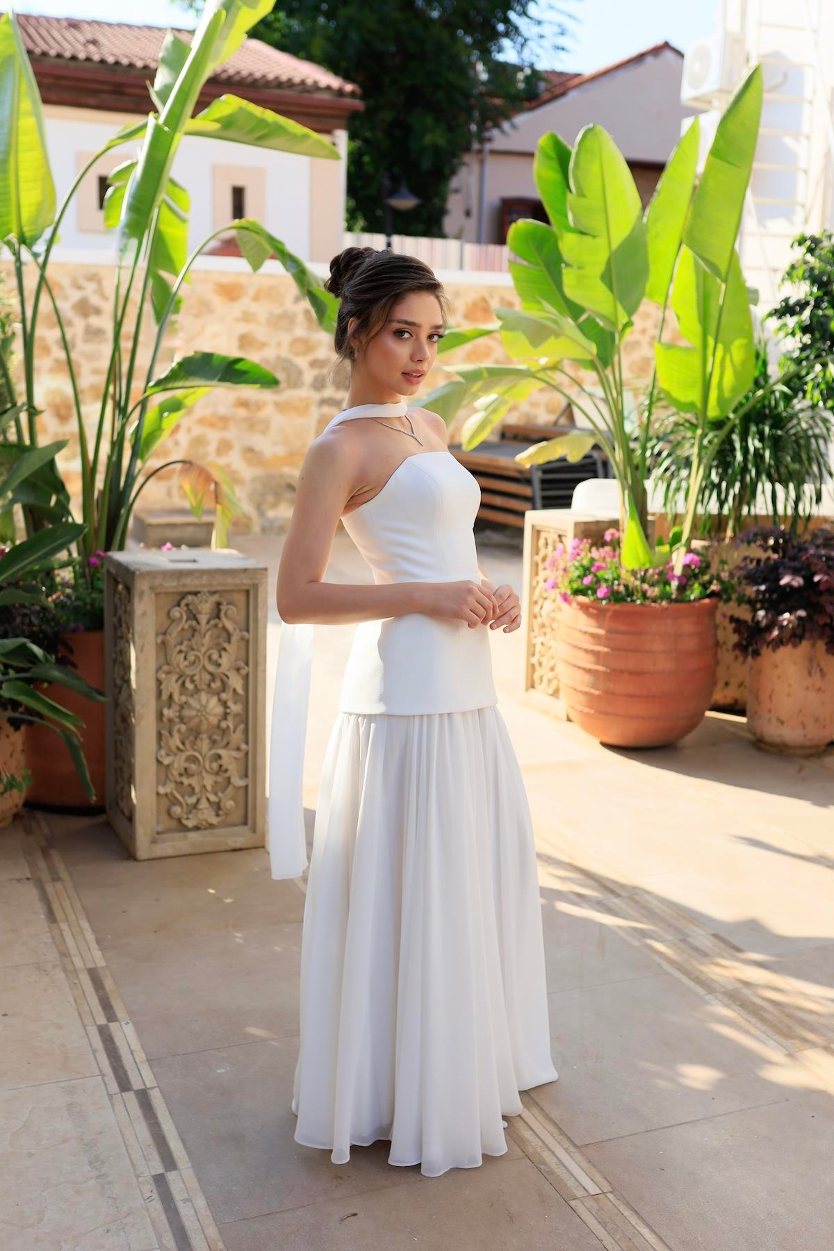 TheElsa | LİDYAÖZEL ÜRETİM ELBİSELidya Şifon Tasarım Nikah Nişan Elbisesi