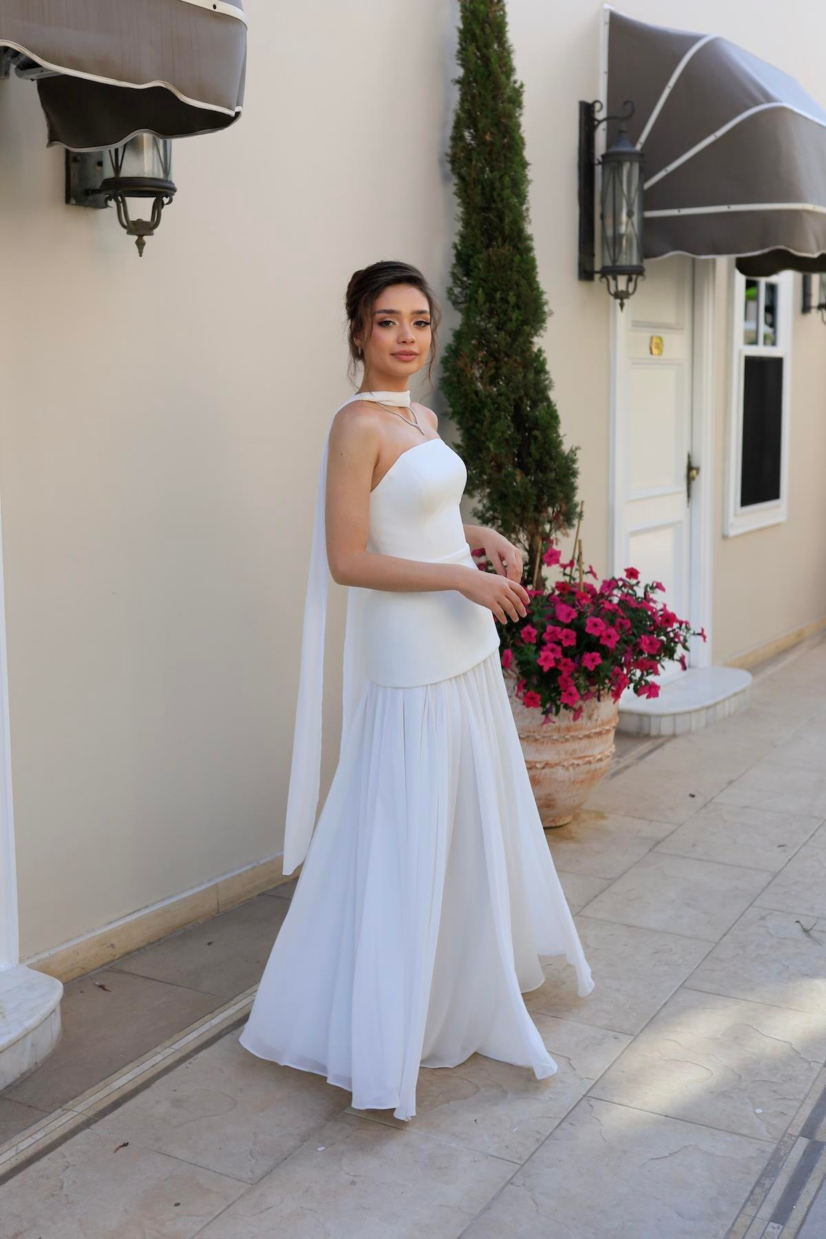 TheElsa | LİDYAÖZEL ÜRETİM ELBİSELidya Şifon Tasarım Nikah Nişan Elbisesi