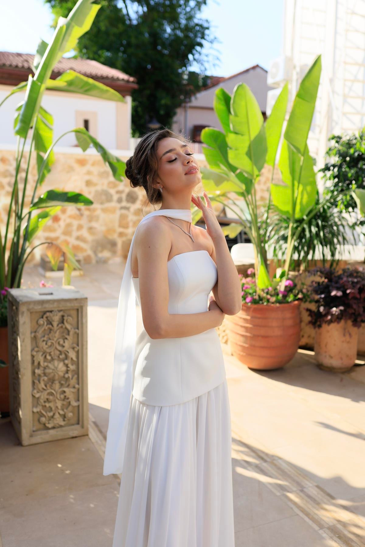 TheElsa | LİDYAÖZEL ÜRETİM ELBİSELidya Şifon Tasarım Nikah Nişan Elbisesi