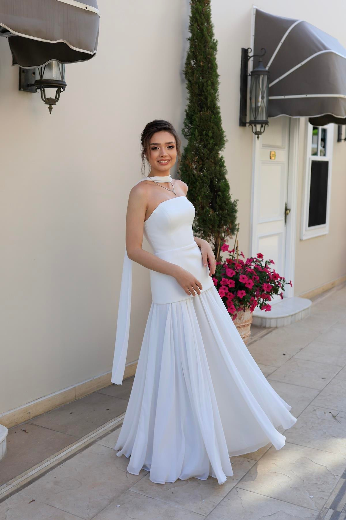 TheElsa | LİDYAÖZEL ÜRETİM ELBİSELidya Şifon Tasarım Nikah Nişan Elbisesi