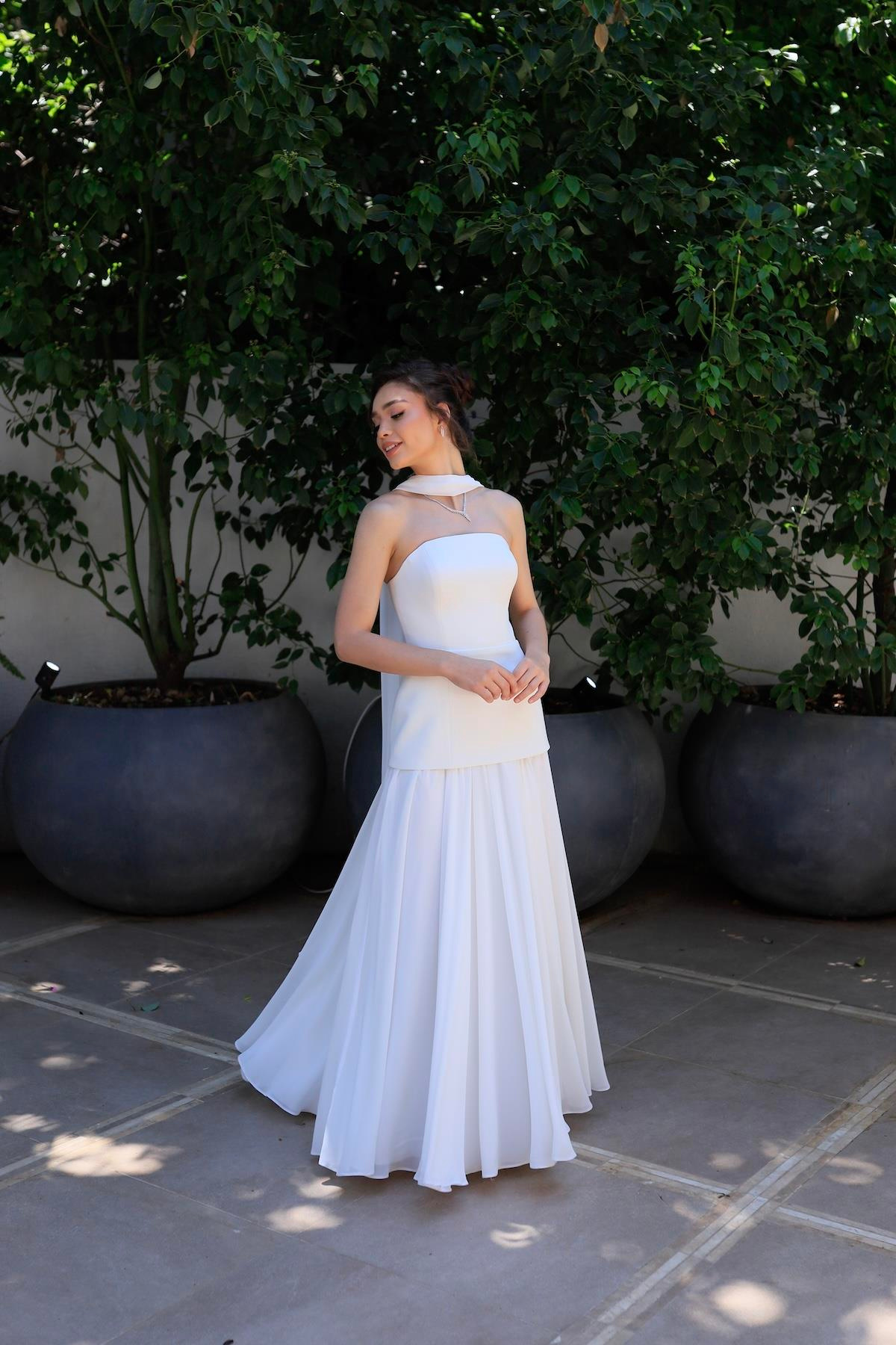 TheElsa | LİDYAÖZEL ÜRETİM ELBİSELidya Şifon Tasarım Nikah Nişan Elbisesi