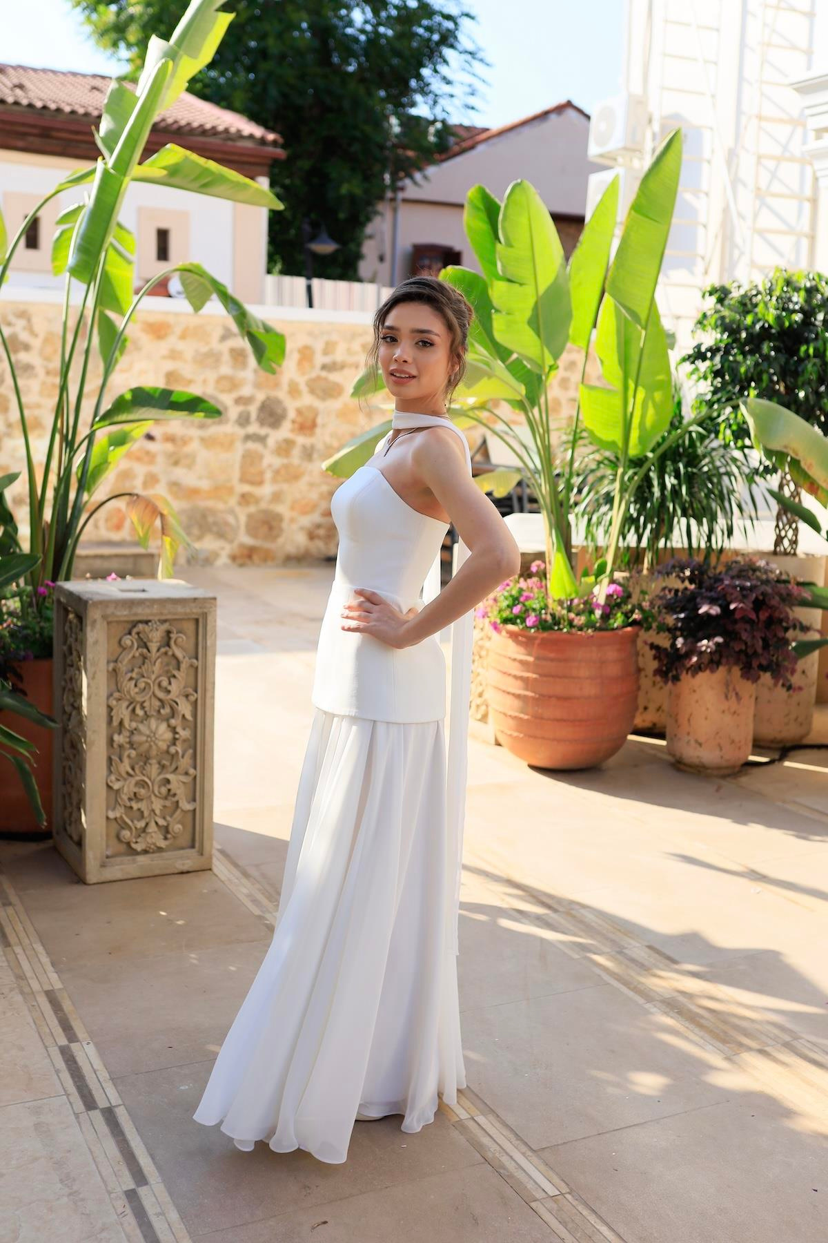 TheElsa | LİDYAÖZEL ÜRETİM ELBİSELidya Şifon Tasarım Nikah Nişan Elbisesi