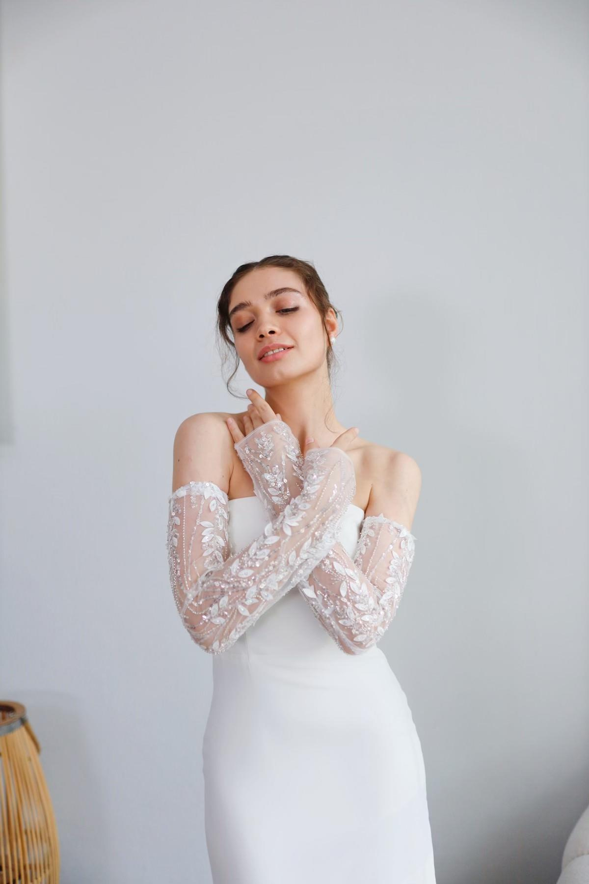 TheElsa | Personalized Evening Dress | Linda White Special Design Lace Detailed Pencil Wedding Engagement DressÖZEL ÜRETİM ELBİSELinda White Special Design Lace Detailed Pencil Wedding Engagement Dress