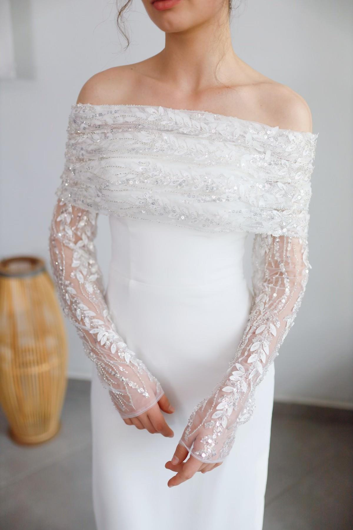 TheElsa | Personalized Evening Dress | Linda White Special Design Lace Detailed Pencil Wedding Engagement DressÖZEL ÜRETİM ELBİSELinda White Special Design Lace Detailed Pencil Wedding Engagement Dress