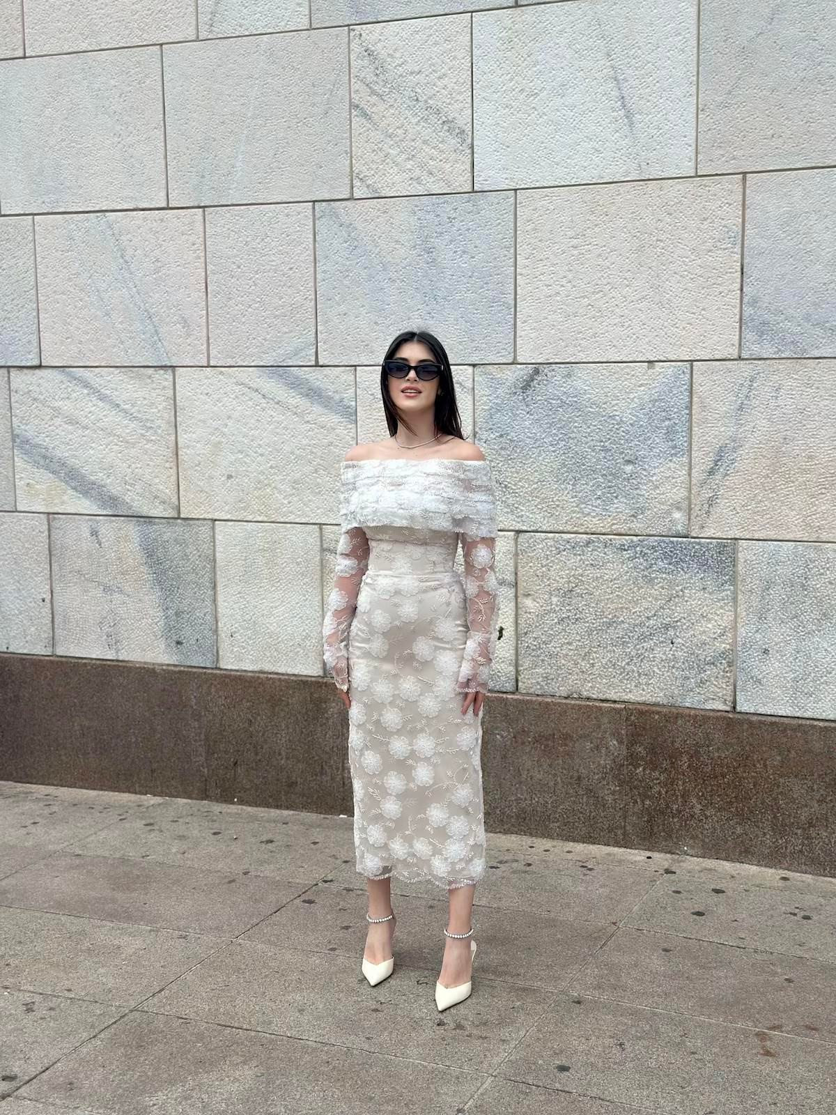 TheElsa | Custom Made Evening Dress | Marseille White Floral Special Design Lace Evening DressÖZEL ÜRETİM ELBİSEMarseille White Floral Special Design Lace Evening Dress