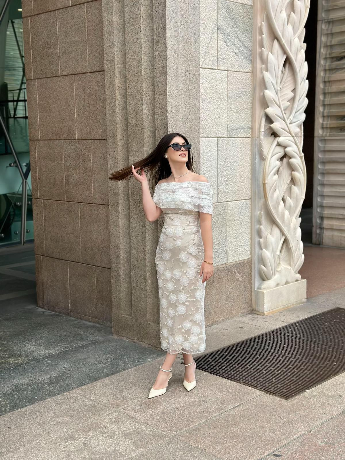 TheElsa | Custom Made Evening Dress | Marseille White Floral Special Design Lace Evening DressÖZEL ÜRETİM ELBİSEMarseille White Floral Special Design Lace Evening Dress