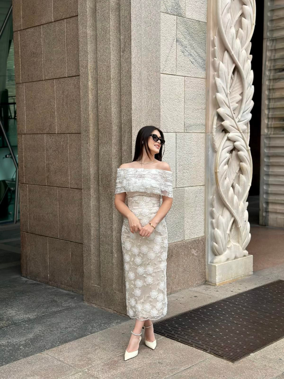 TheElsa | Custom Made Evening Dress | Marseille White Floral Special Design Lace Evening DressÖZEL ÜRETİM ELBİSEMarseille White Floral Special Design Lace Evening Dress