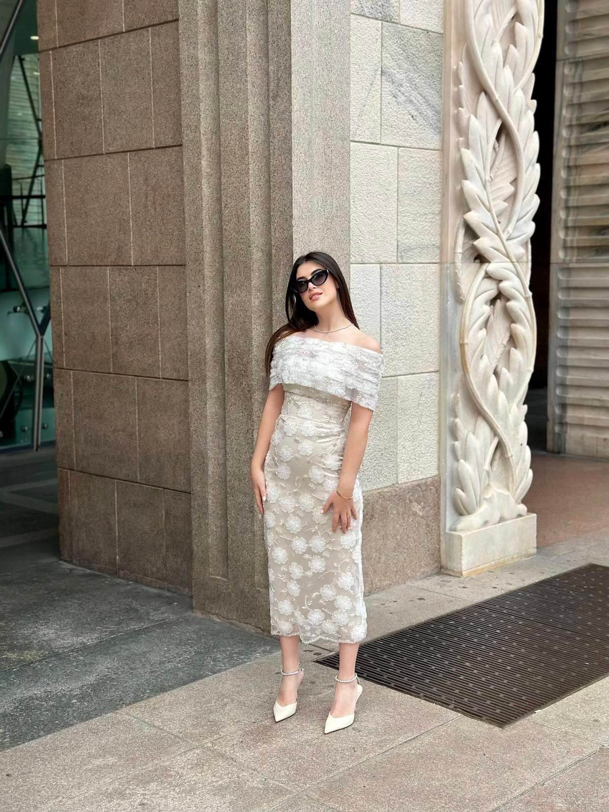 TheElsa | Custom Made Evening Dress | Marseille White Floral Special Design Lace Evening DressÖZEL ÜRETİM ELBİSEMarseille White Floral Special Design Lace Evening Dress
