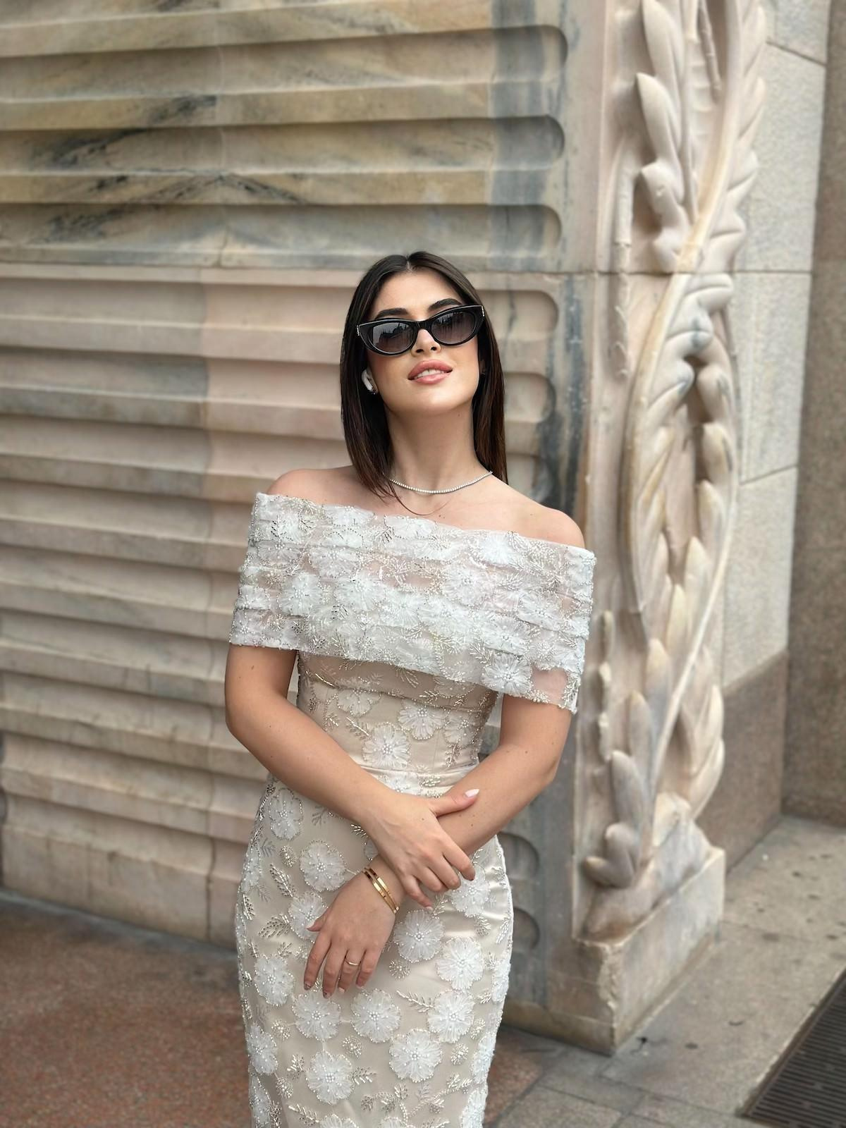 TheElsa | Custom Made Evening Dress | Marseille White Floral Special Design Lace Evening DressÖZEL ÜRETİM ELBİSEMarseille White Floral Special Design Lace Evening Dress