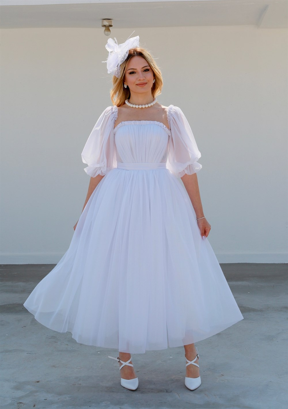 TheElsa | GİYİM | TAKI | Pera Beyaz Özel Tasarım Simli Tül Nikah ElbisesiELBİSEPera Beyaz Özel Tasarım Simli Tül Nikah Elbisesi