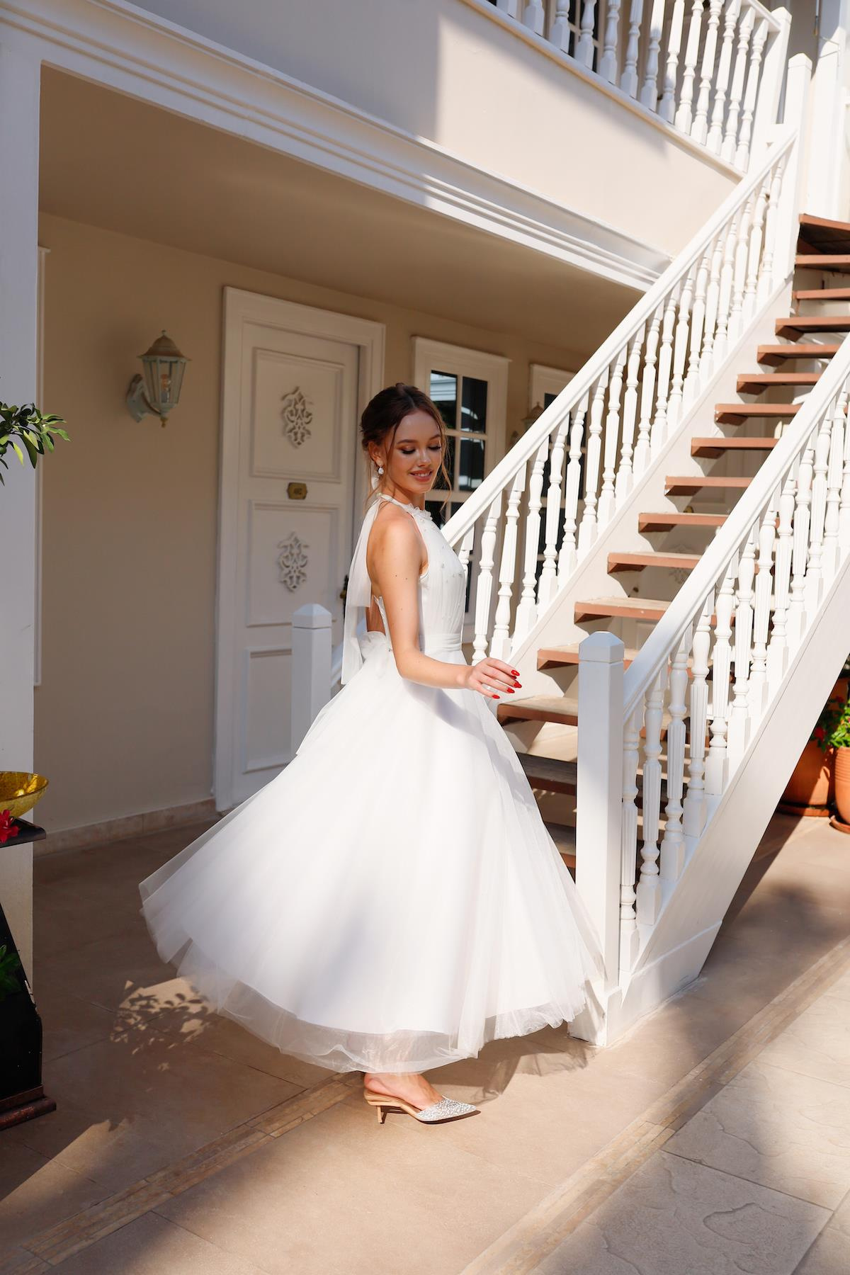 TheElsa | Kişiye Özel Üretim Abiye Elbise | Santa İncili Beyaz Özel Tasarım Abiye ElbiseTÜL ELBİSELERSanta White Special Design Evening Dress with Pearls