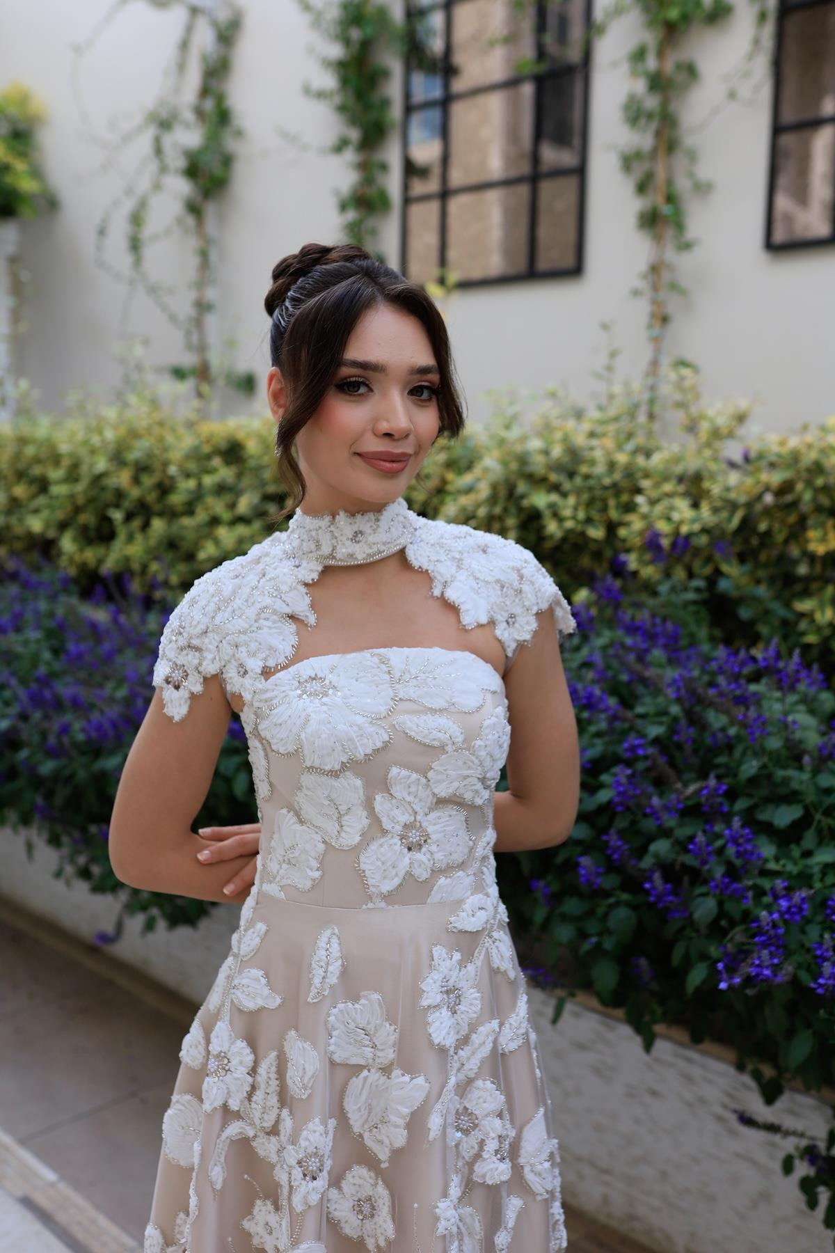 TheElsa | SINDIRELLA PRENSES APOLETSİNDİRELLA COLLECTİONSindirella Apolet Prenses Beyaz Çiçekli Özel Tasarım Dantel Abiye Elbise