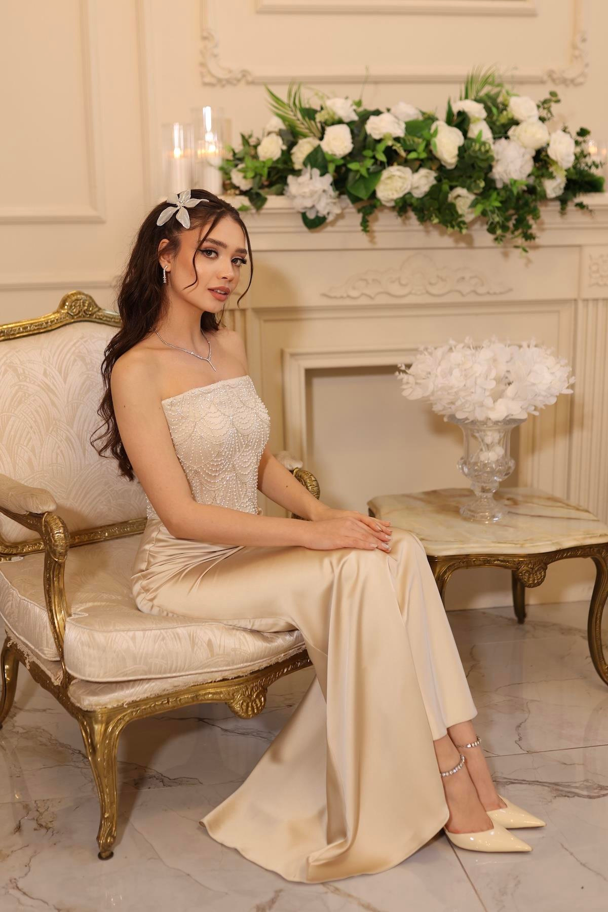 TheElsa | STELLASADE ELBİSELERStella Bej Balık Özel Tasarım Elbise