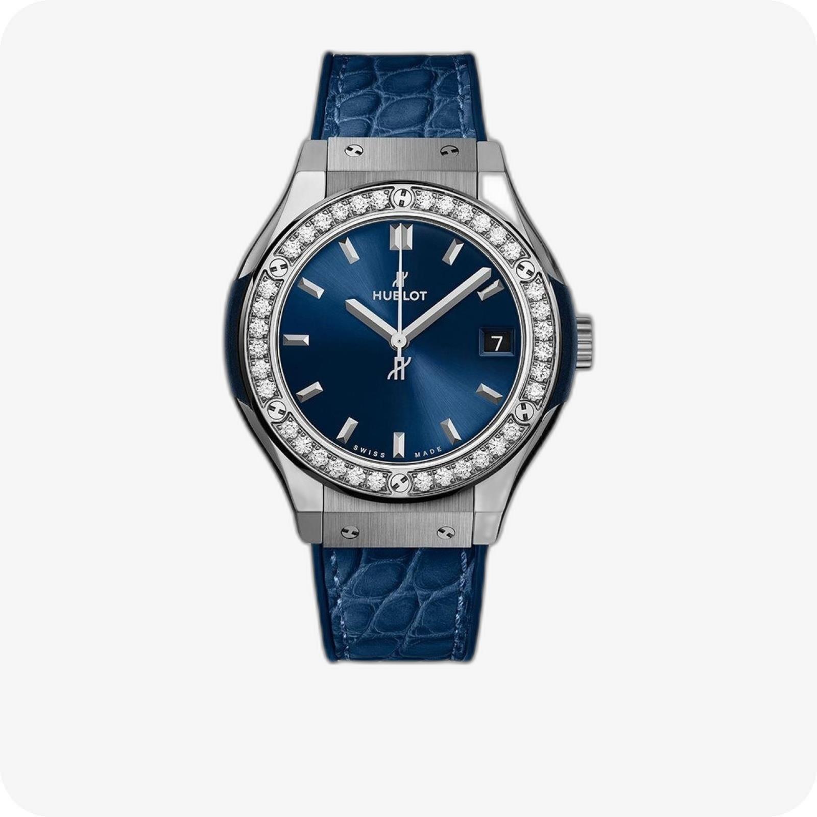 Hublot Classic Fusion Titanium Blue Diamonds