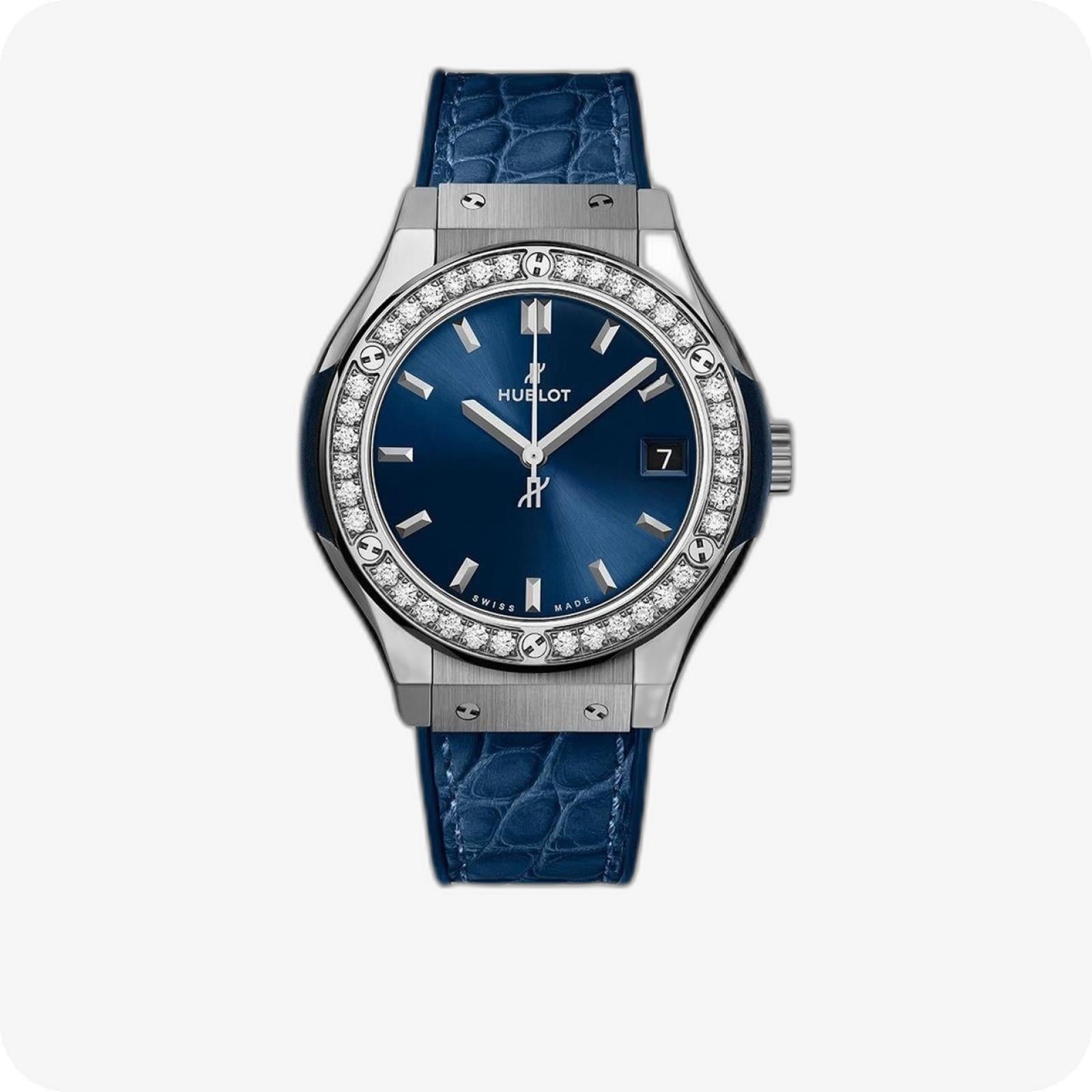 Hublot Classic Fusion Titanium Blue Diamonds