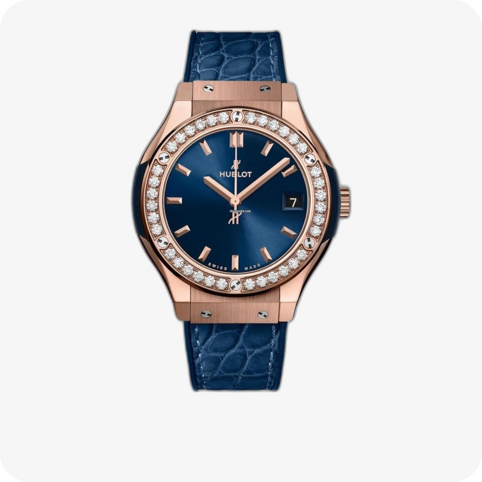 Hublot Classic Fusion King Gold Blue Diamonds
