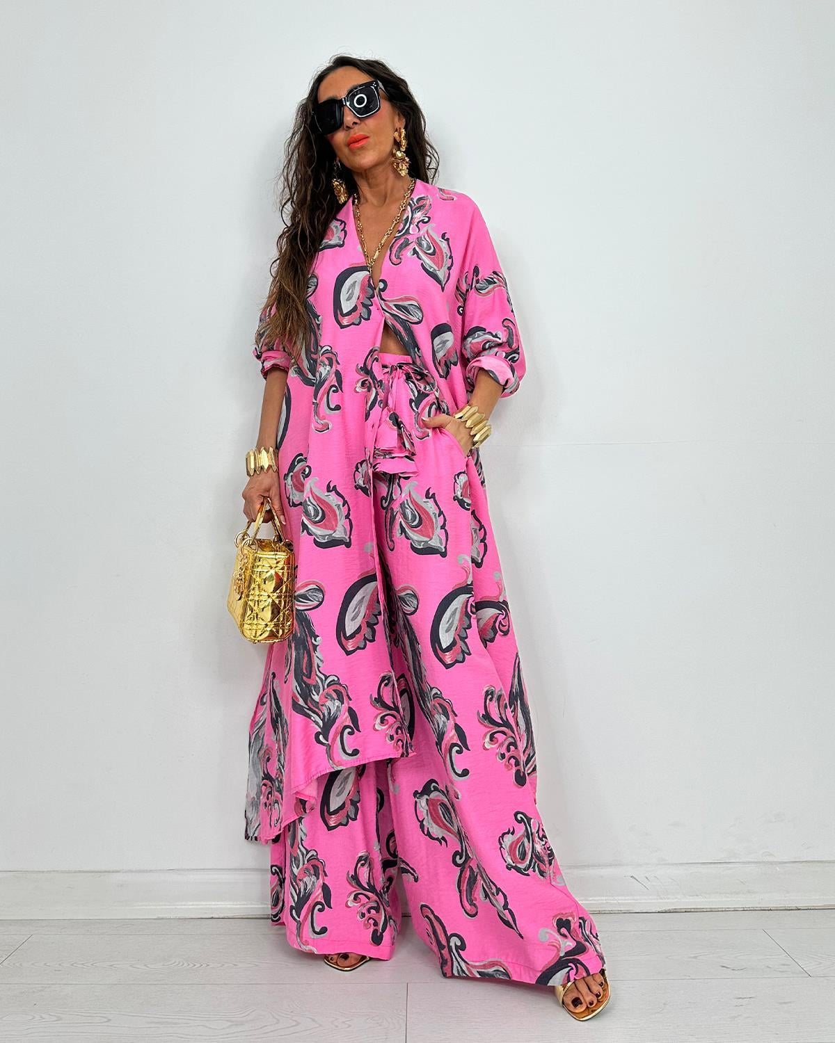 Amalfi Kimono Takım Pembe