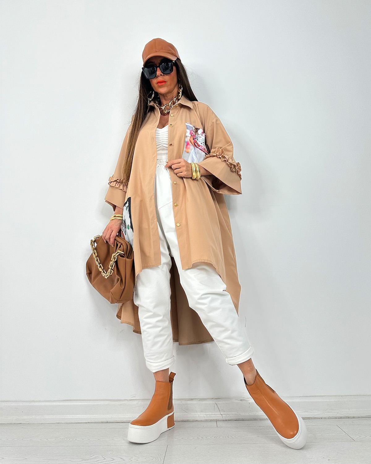 Beneto Tunik Elbise Bej