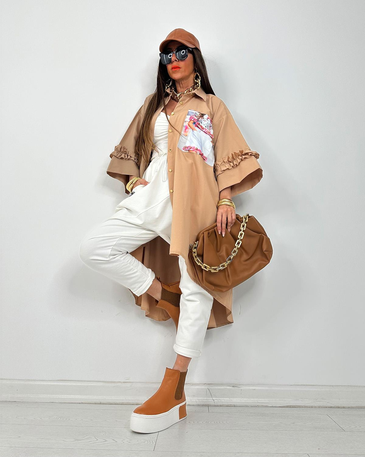 Beneto Tunik Elbise Bej