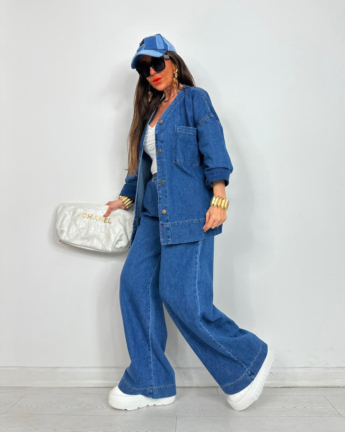 Boleyn Denim Pantalonlu Takım Koyu Mavi