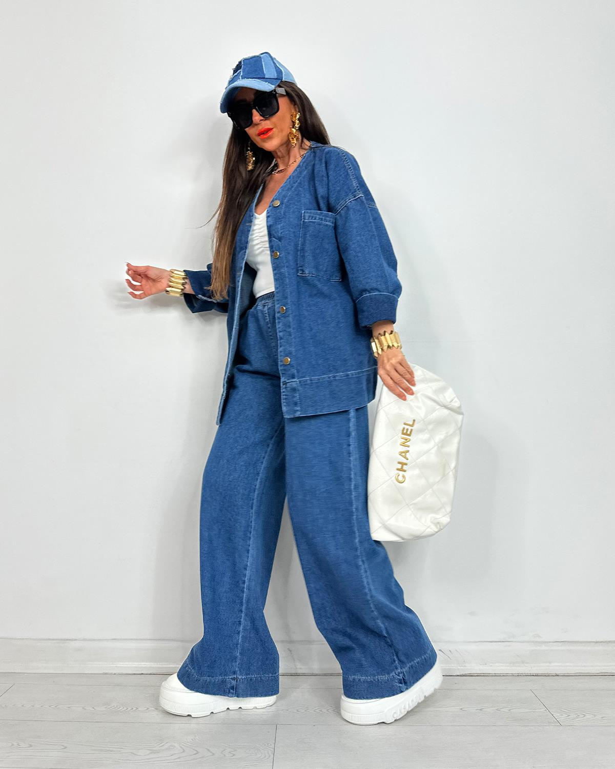 Boleyn Denim Pantalonlu Takım Koyu Mavi