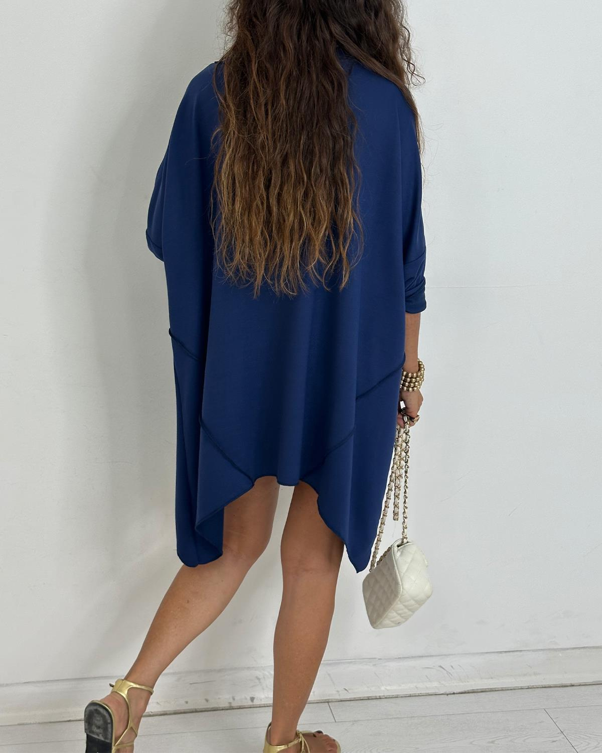 Chic İncili Tunik Elbise Lacivert