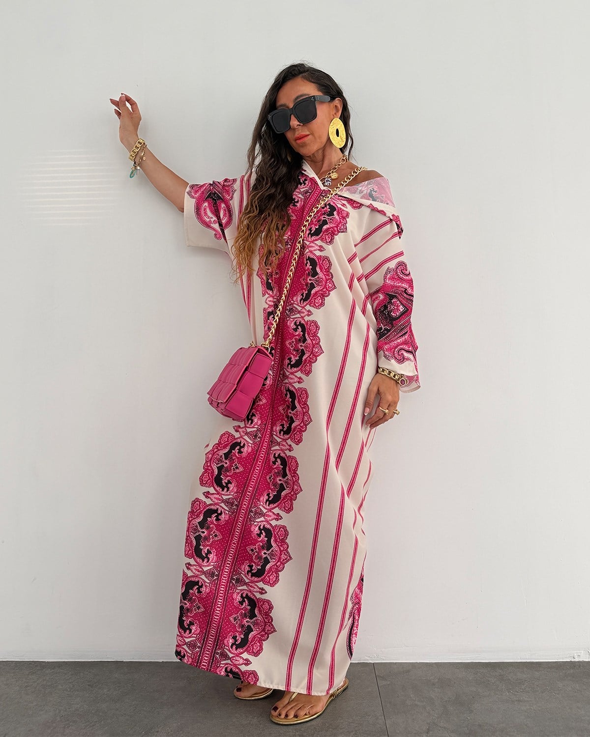 Cina Tunik Kap Elbise Pembe