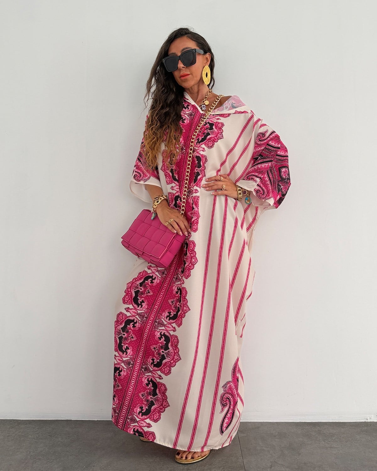 Cina Tunik Kap Elbise Pembe