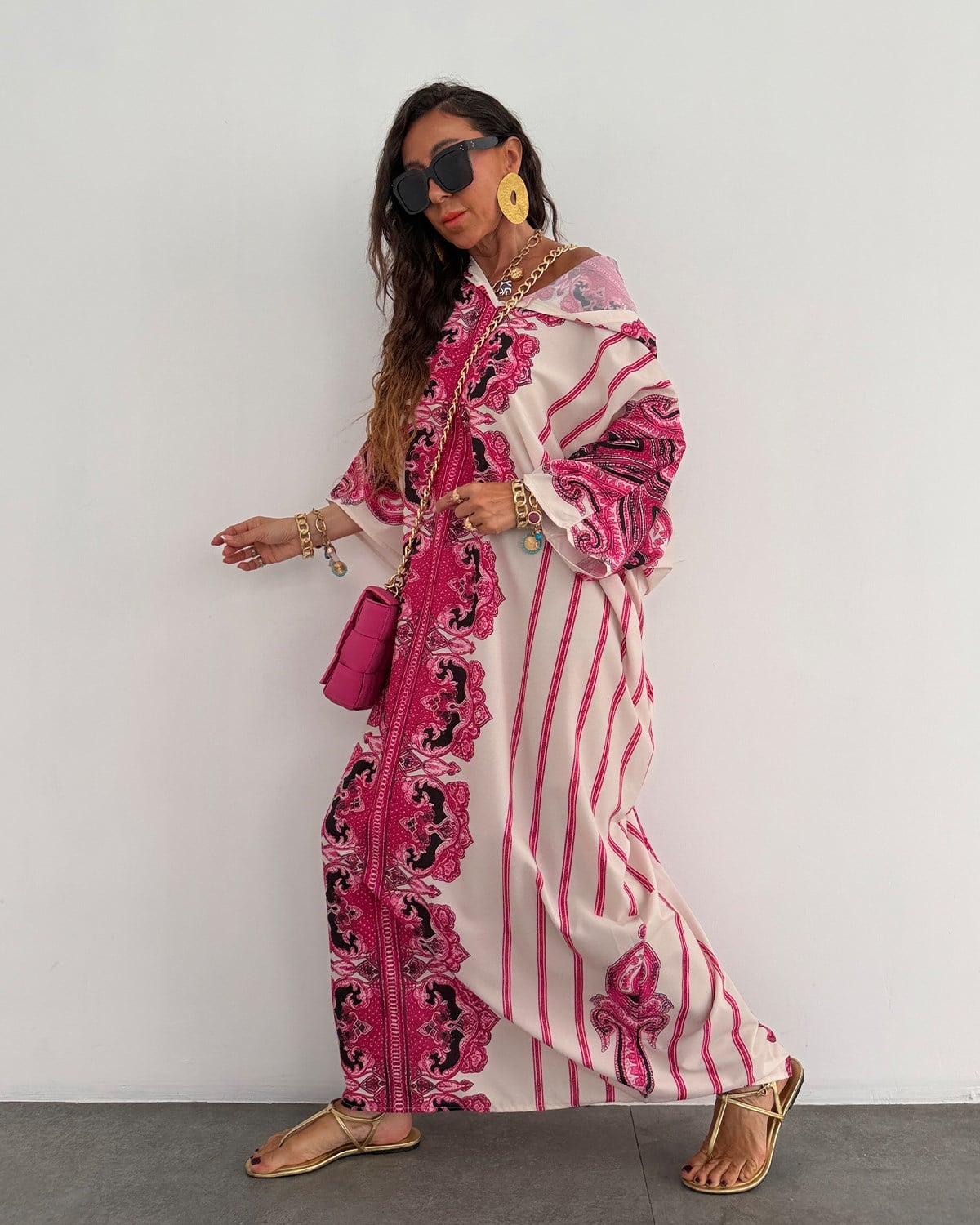 Cina Tunik Kap Elbise Pembe