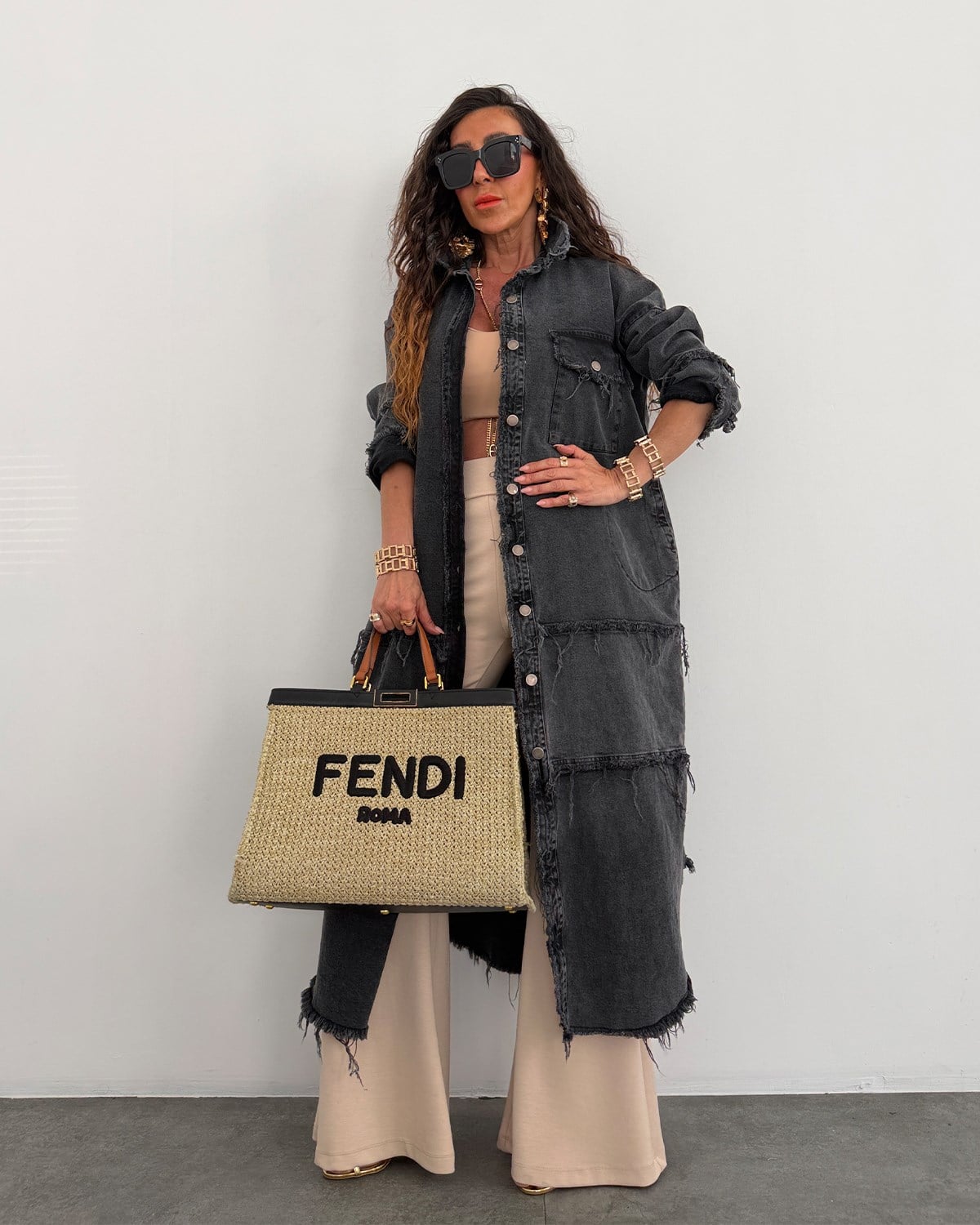 Delfina Kot Tunik Elbise Antrasit
