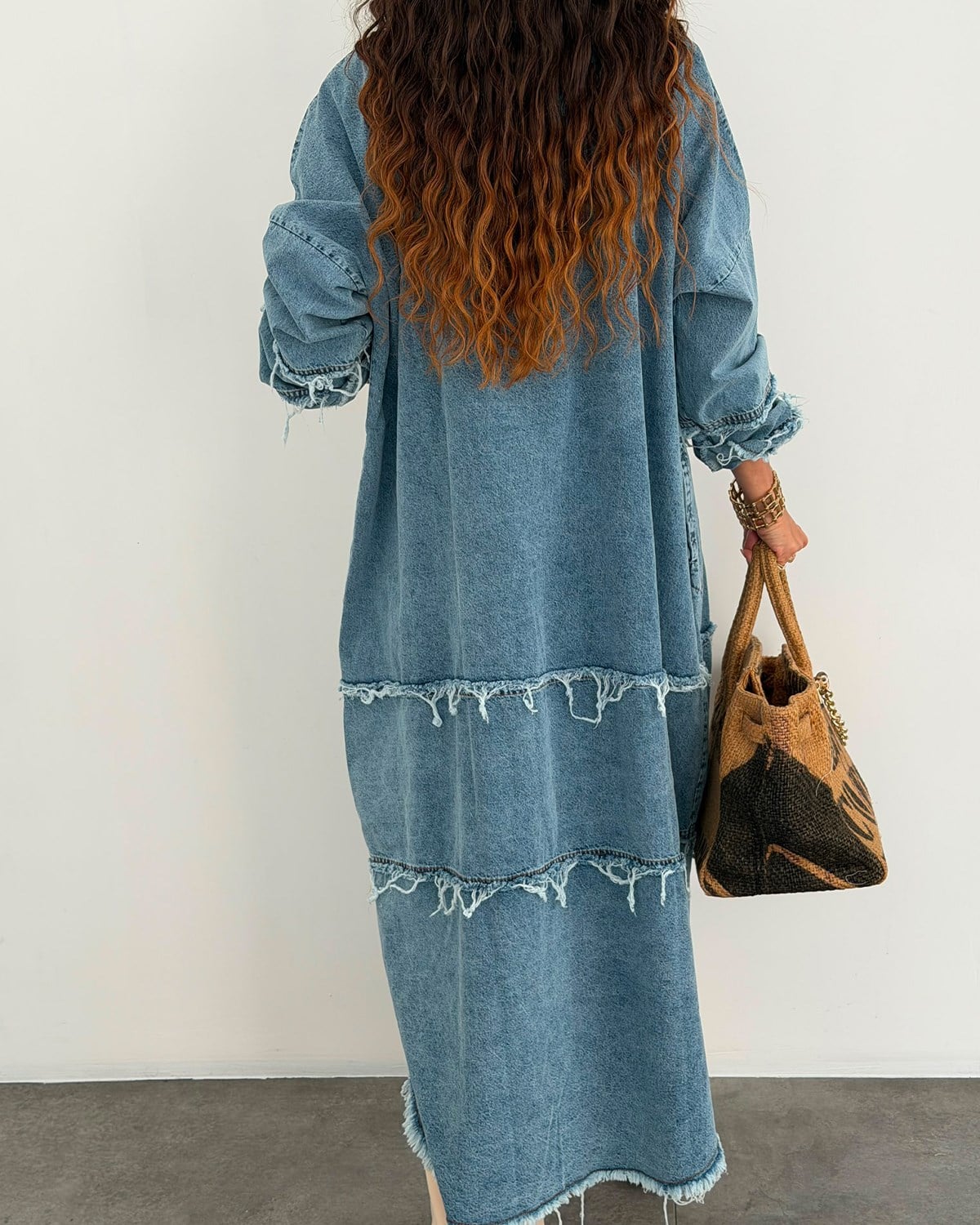 Delfina Kot Tunik Elbise Mavi