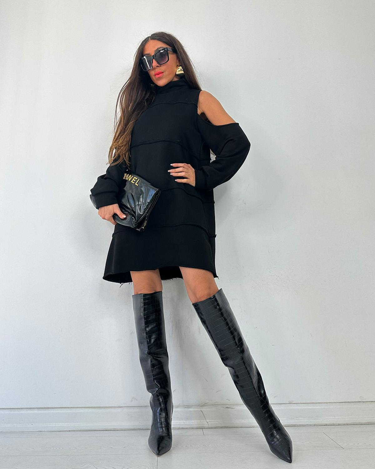 Elita Sweat Elbise Siyah