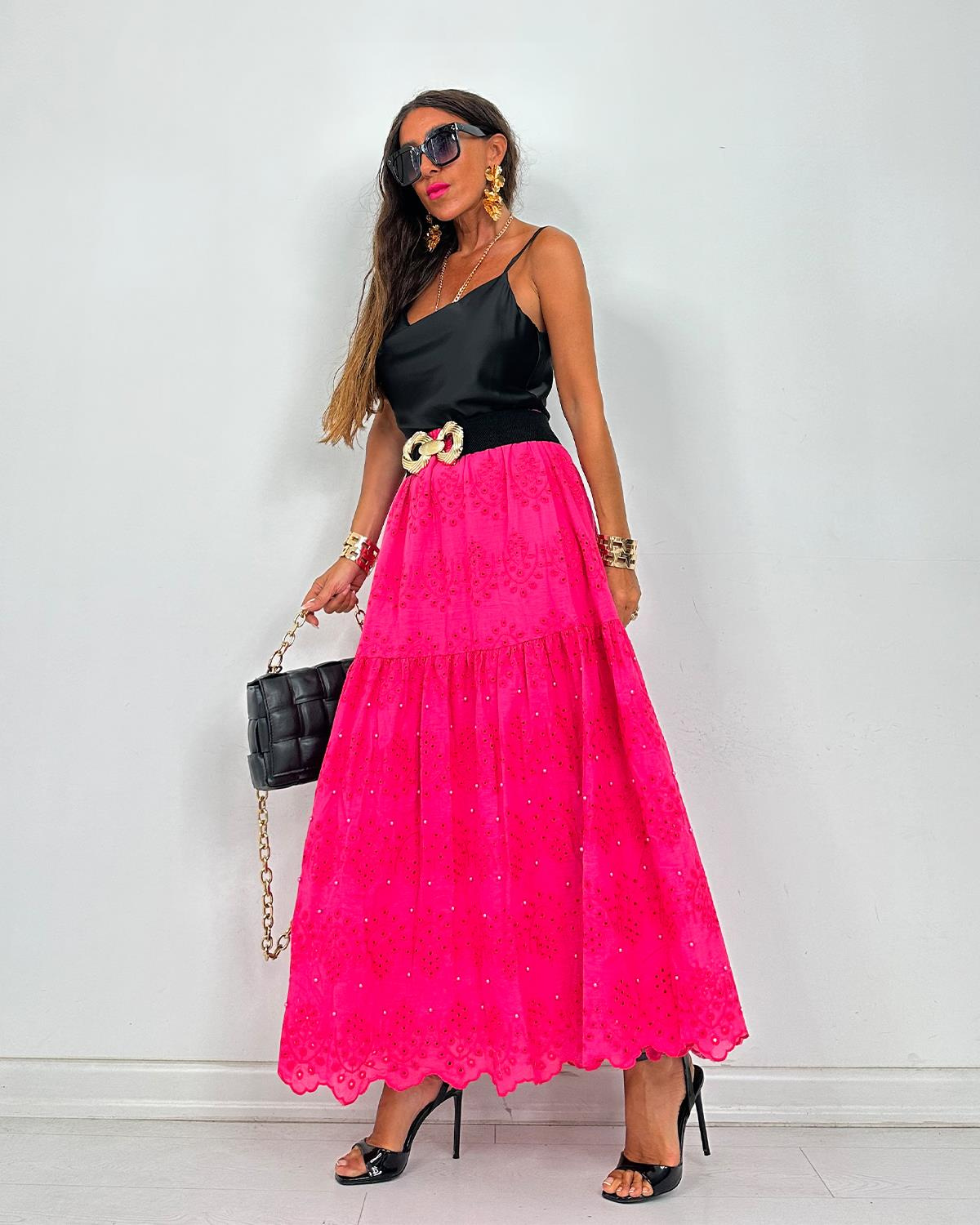 Esterella Dantel Etek Pembe