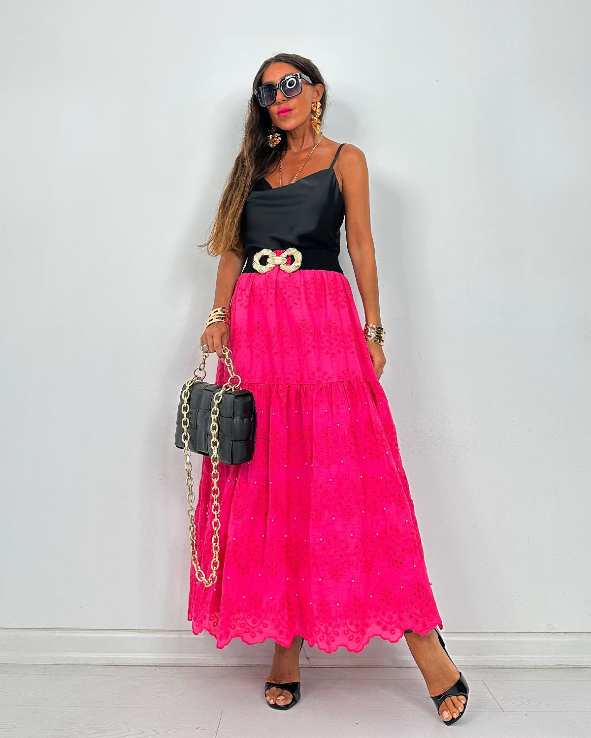 Esterella Dantel Etek Pembe