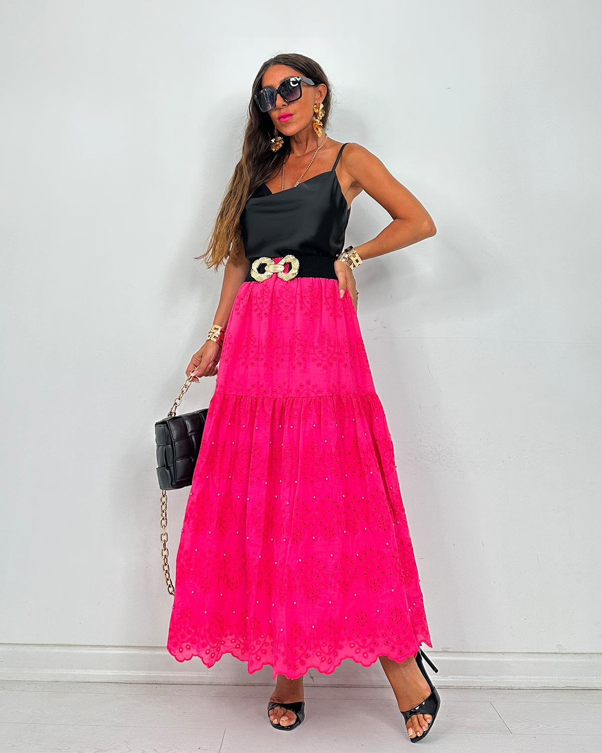 Esterella Dantel Etek Pembe