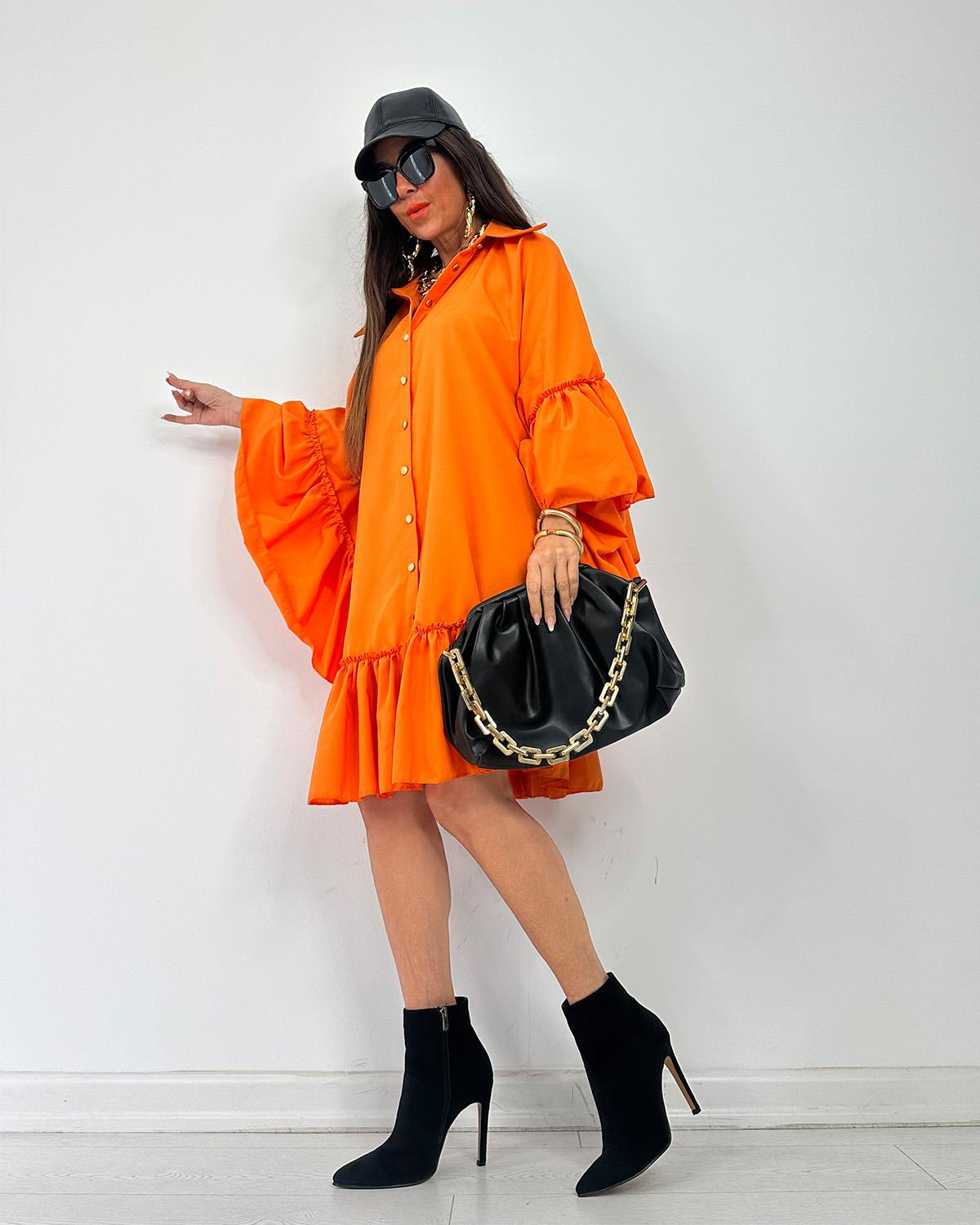 Fırfırlı Tunik Orange